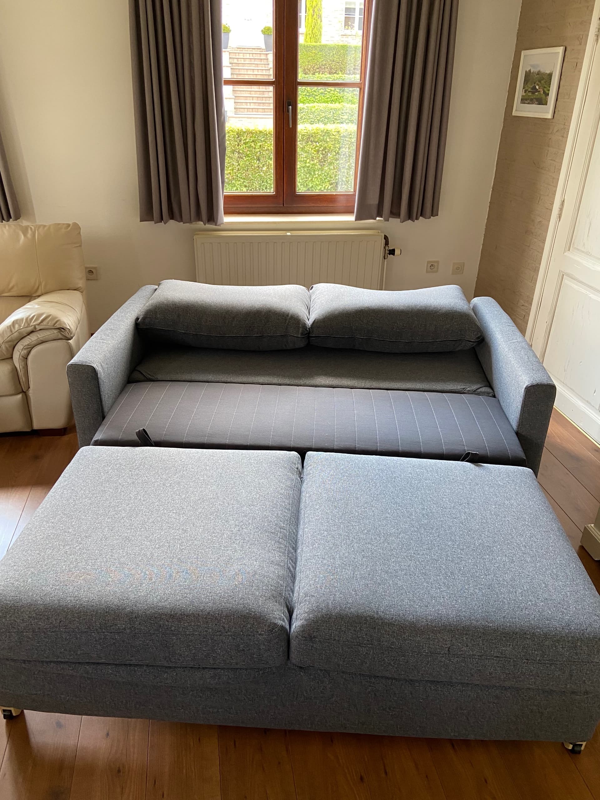 SALTSJÖBADEN 2-seat sofa-bed, Gunnared medium grey