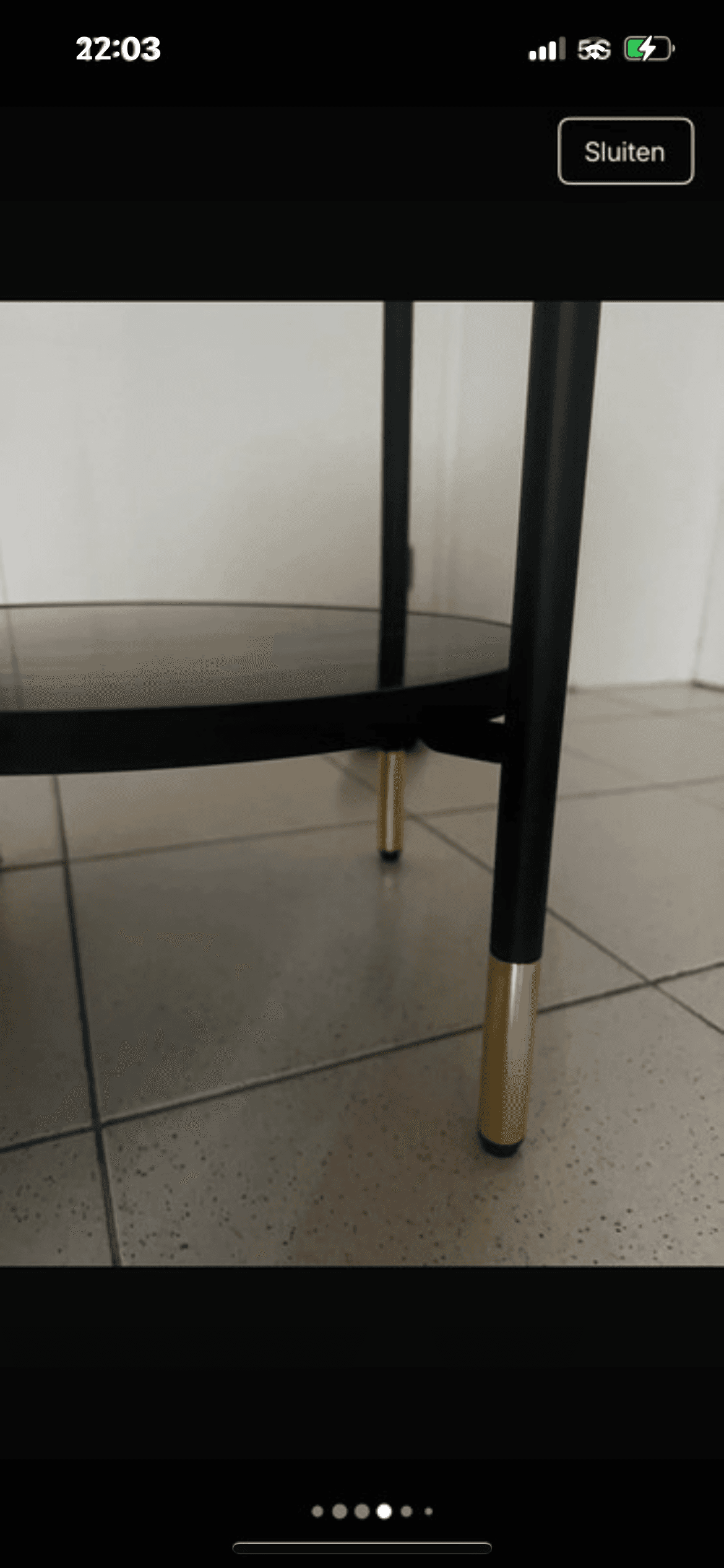 ÄSPERÖD side table, black/glass black, 45 cm