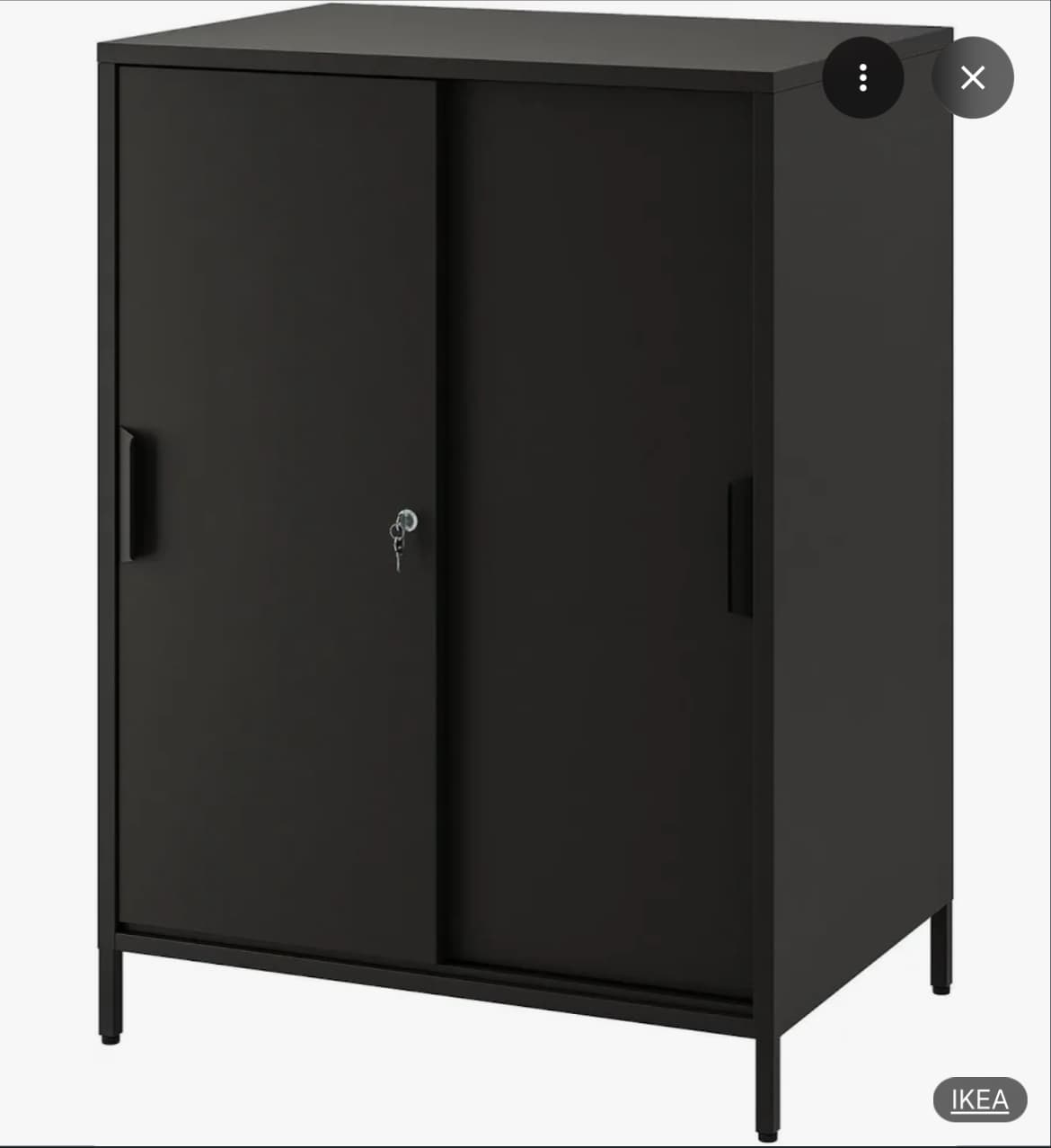 TROTTEN kast met schuifdeuren, antraciet, 80x55x110 cm