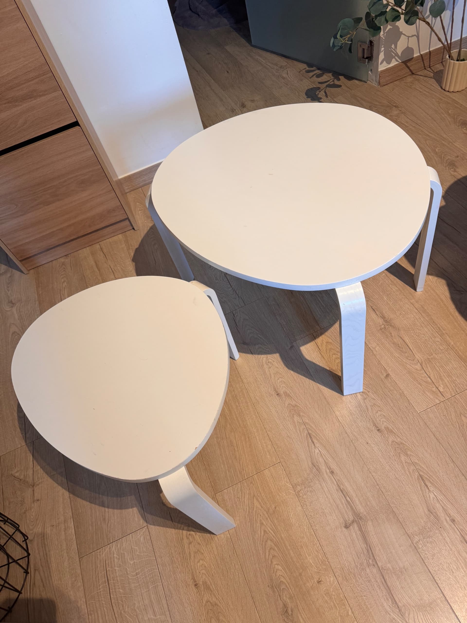 SET SALONTAFELS nest tafels, set van 2, wit