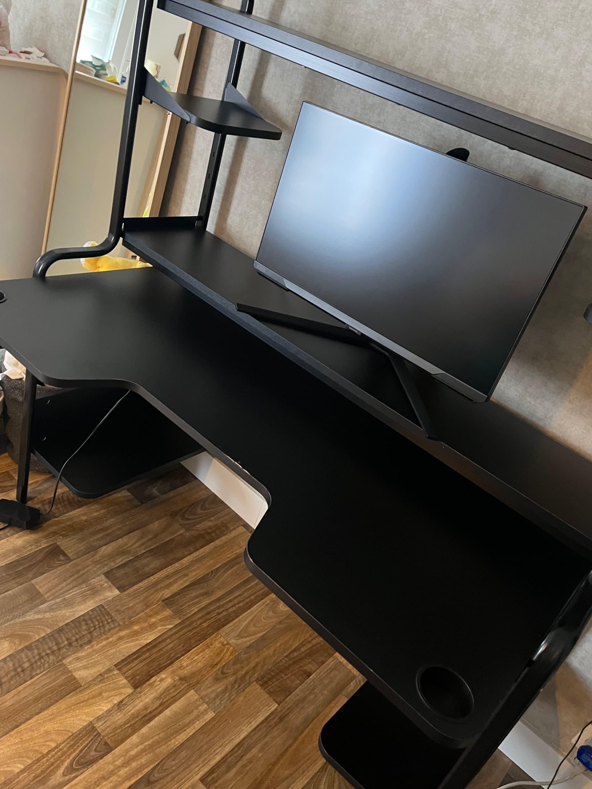 FREDDE Bureau, zwart, 185x74x146 cm