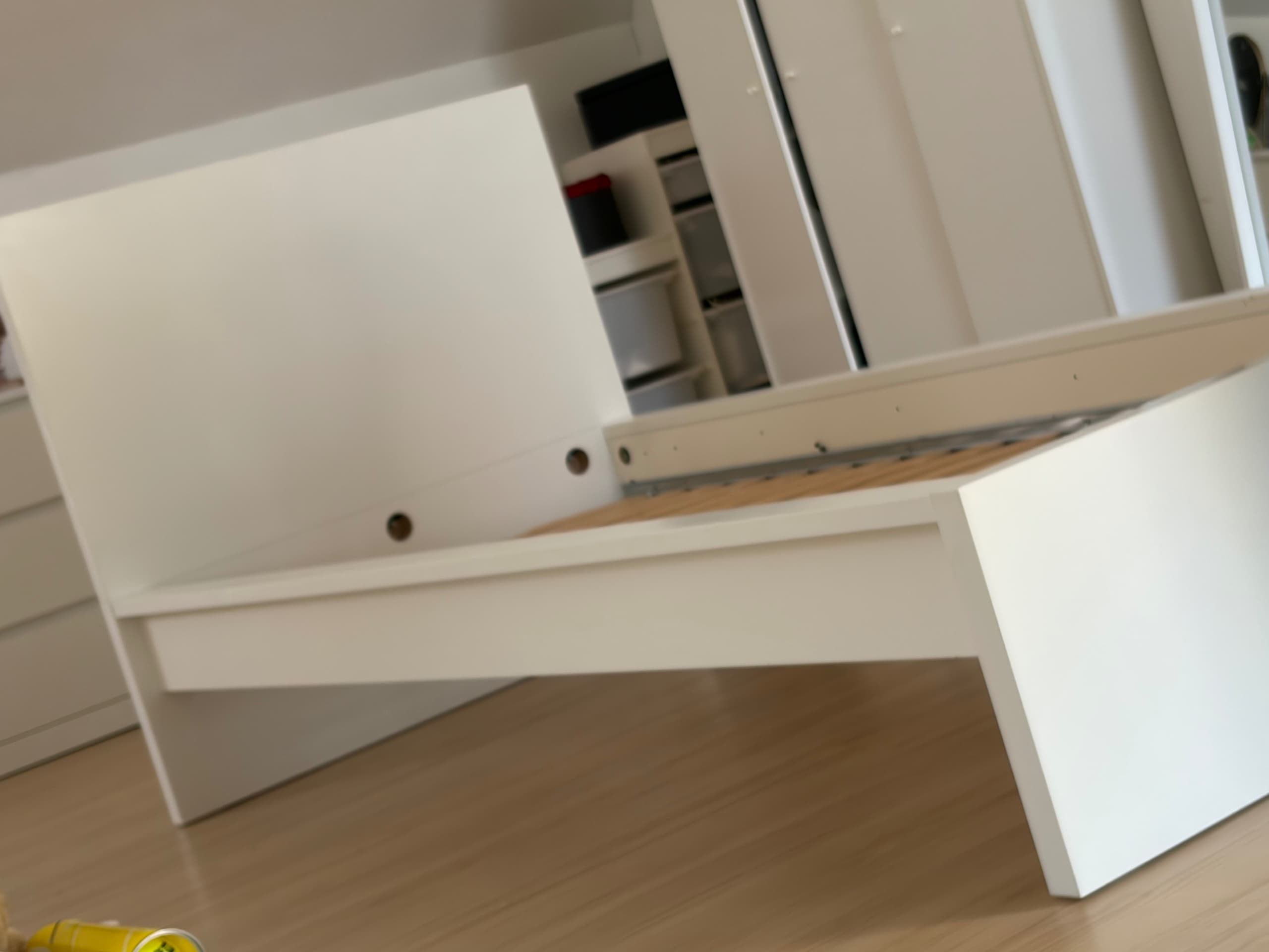 MALM bedonderstel, hoog, wit/Luröy, 90x200 cm