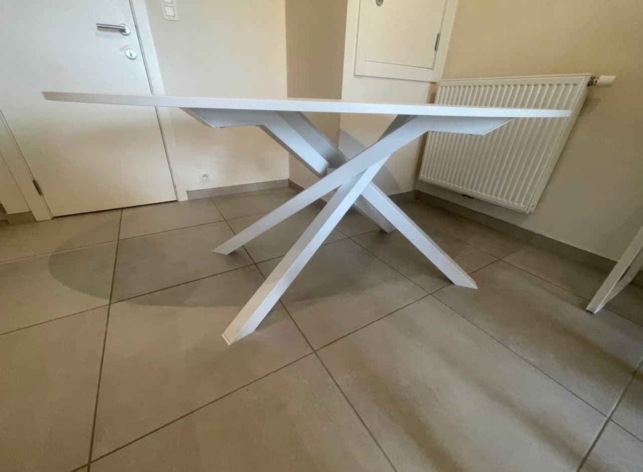 MARIEDAMM table, blanc marbré, 180x100 cm