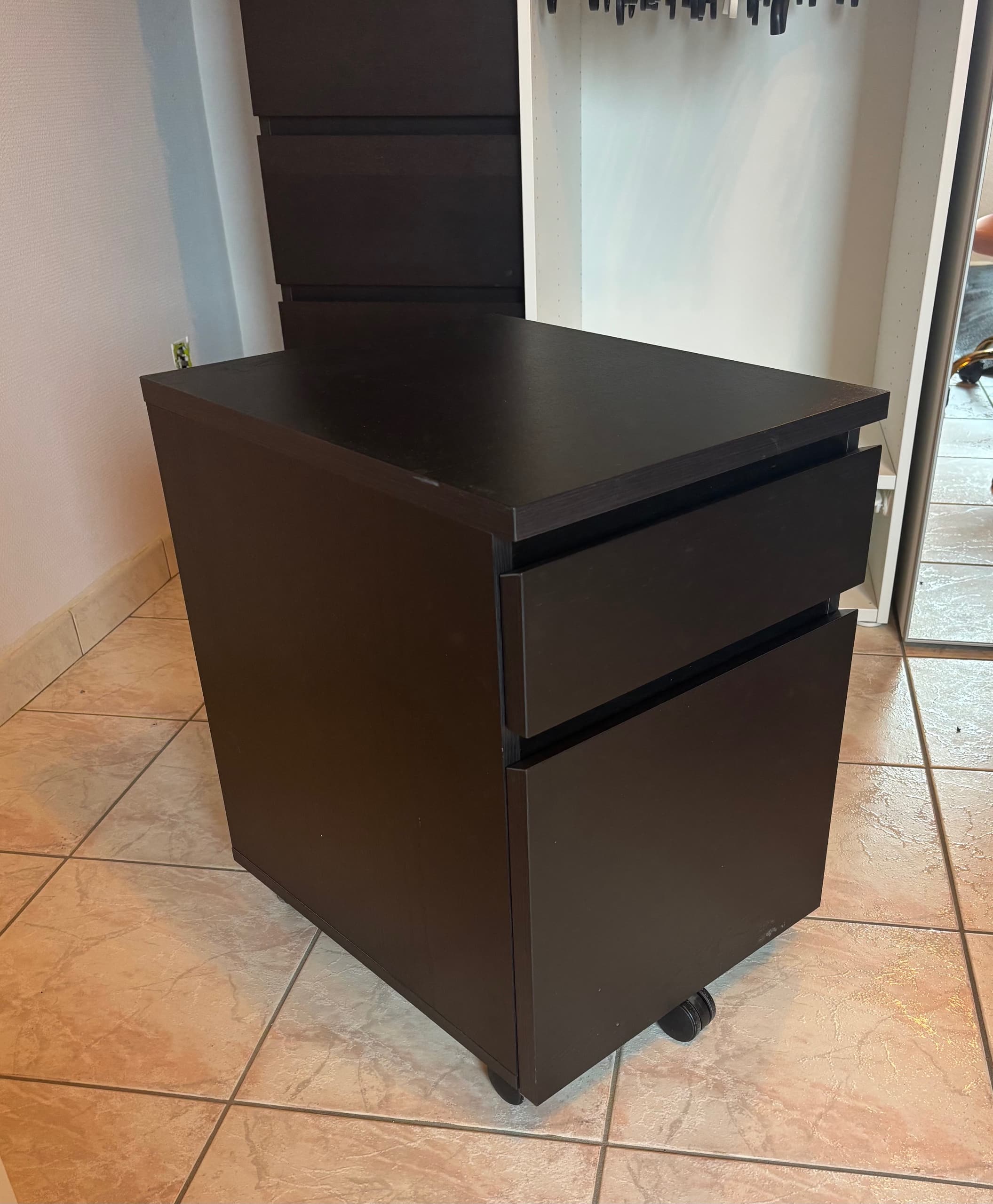 MALM Ladeblok op wielen, wit, 42x59 cm