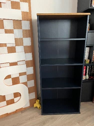 SKRUVBY boekenkast, zwartblauw, 60x140 cm
