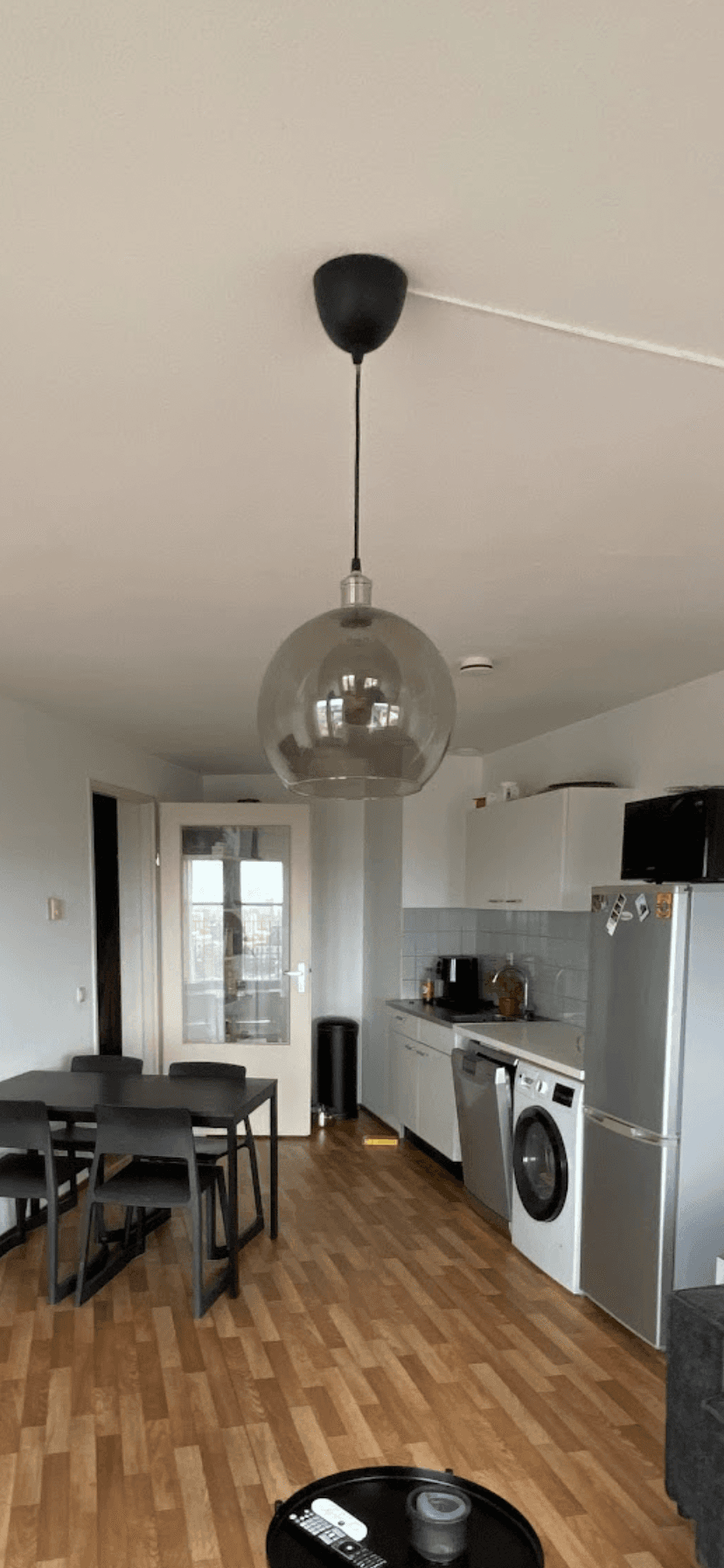 JAKOBSBYN / JÄLLBY hanglamp, helder glas/vernikkeld