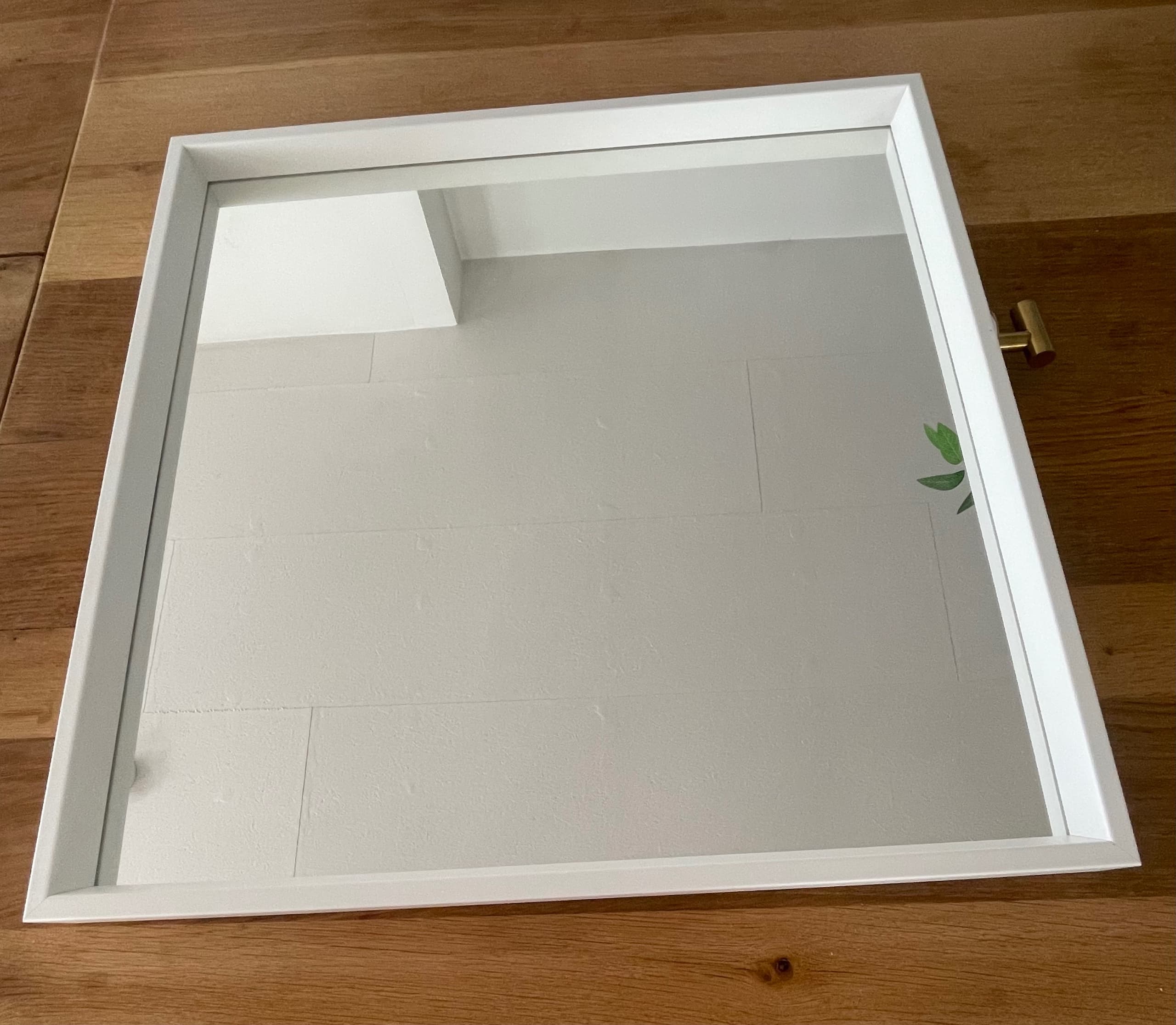 NISSEDAL mirror, white, 65x65 cm