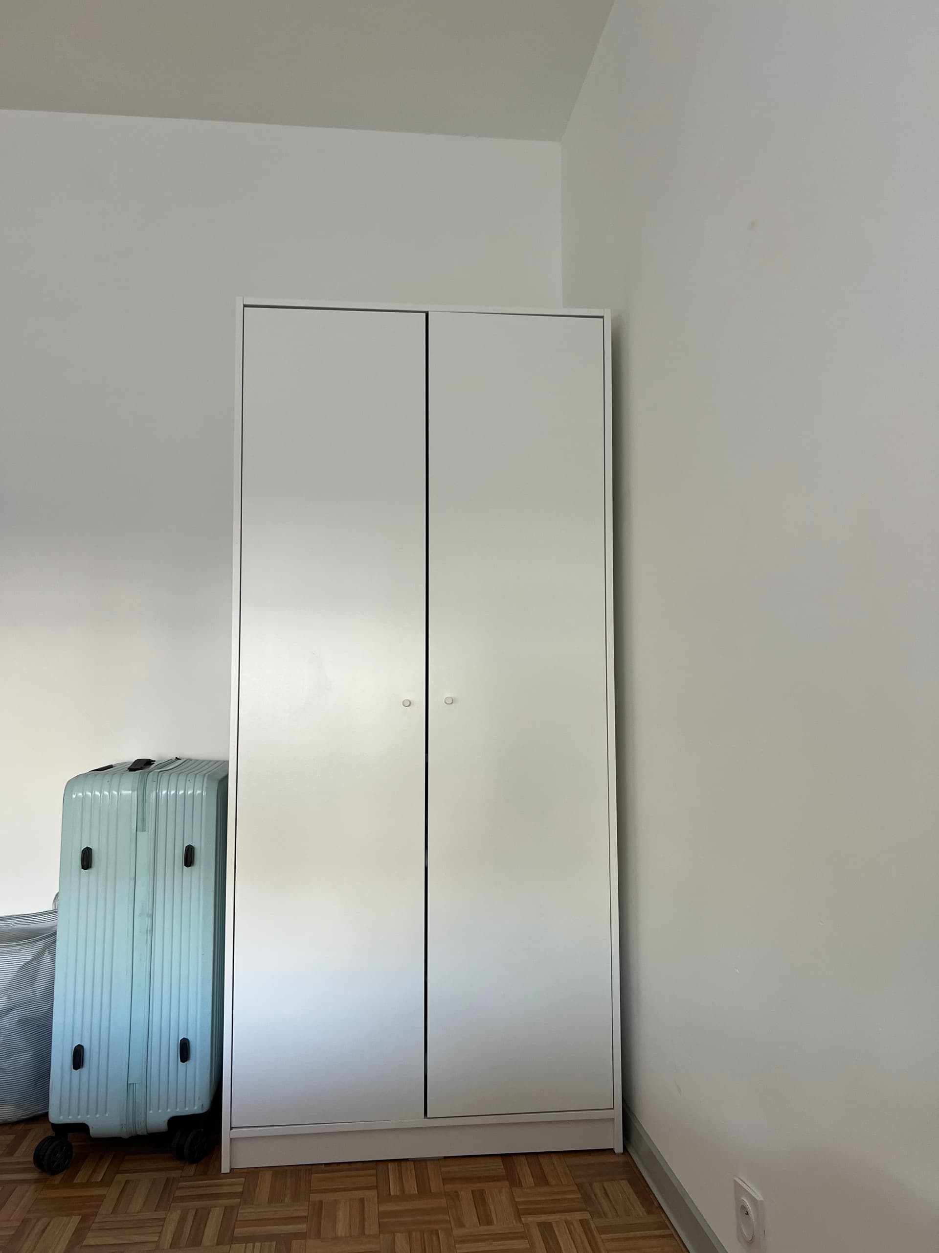 KLEPPSTAD wardrobe with 2 doors, white, 79x55x176 cm