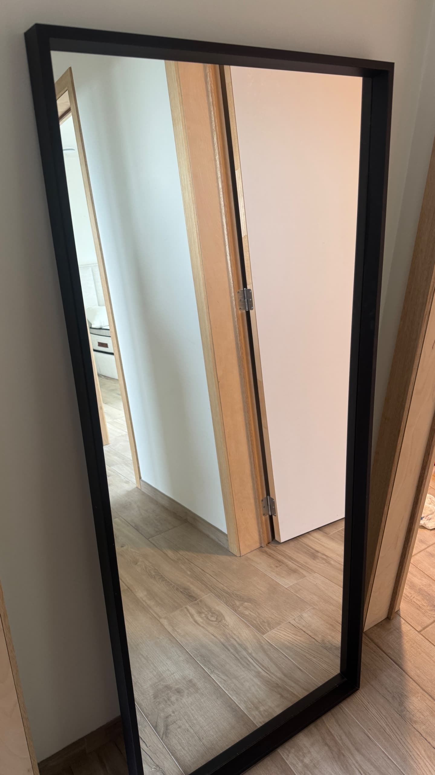 NISSEDAL mirror, black, 65x150 cm