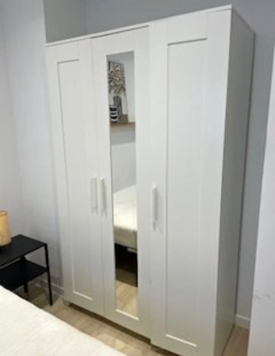 BRIMNES wardrobe with 3 doors, white, 117x50x190 cm