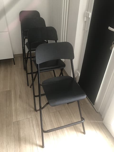 FRANKLIN Barkruk, opklapbaar, zwart, zwart. Bestel vandaag