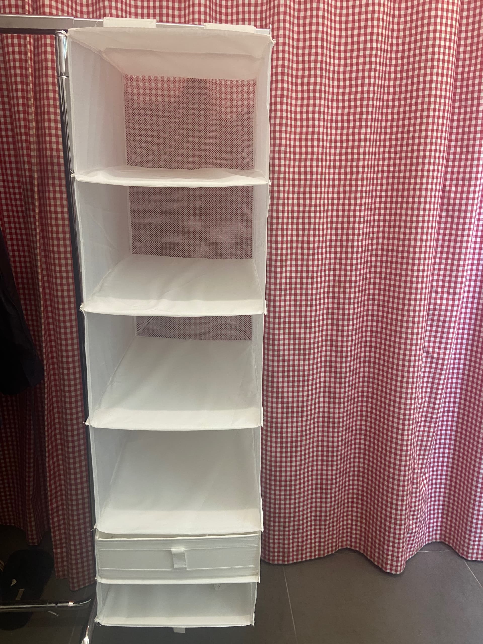 SKUBB opberger met 6 vakken, wit, 35x45x125 cm