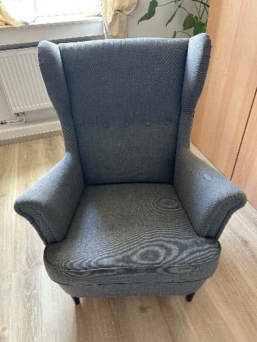 STRANDMON wing chair, Nordvalla dark grey
