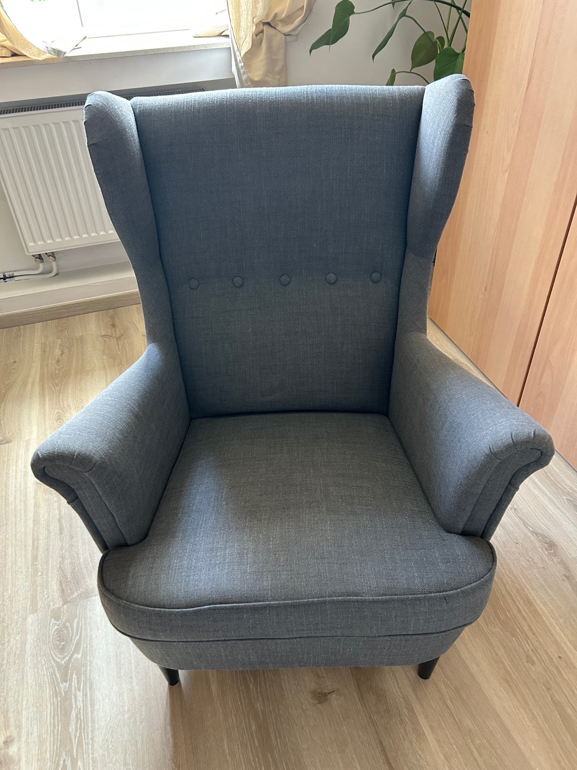 STRANDMON Fauteuil à oreilles, Nordvalla gris foncé