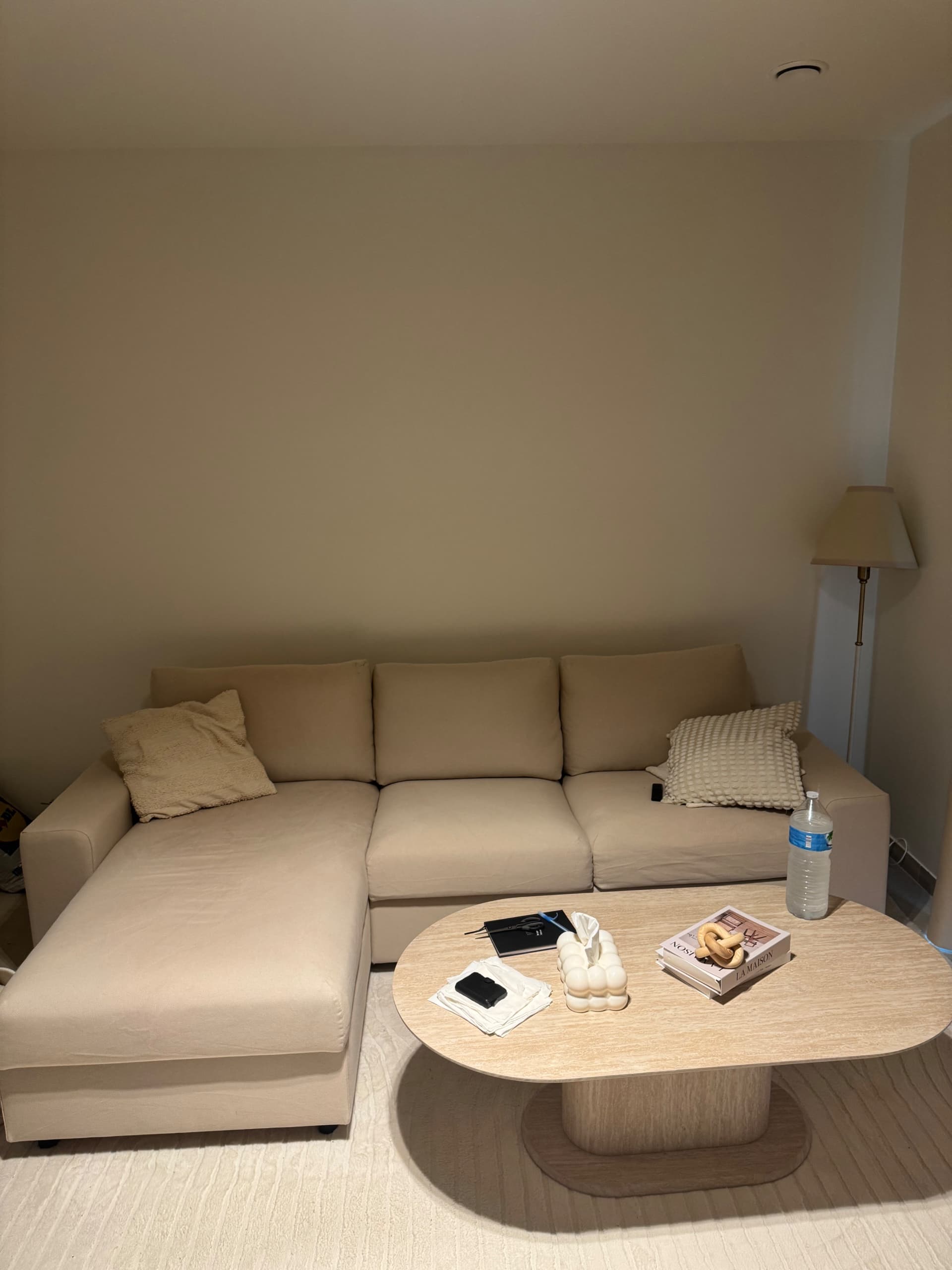 VIMLE 3-seat sofa, with chaise longue/Gunnared beige