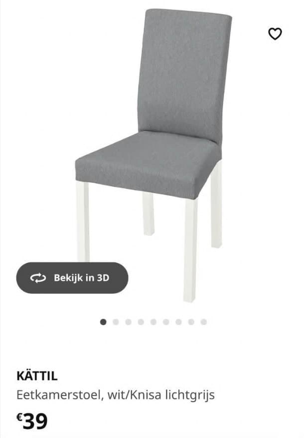 KÄTTIL chaise, blanc/Knisa gris clair