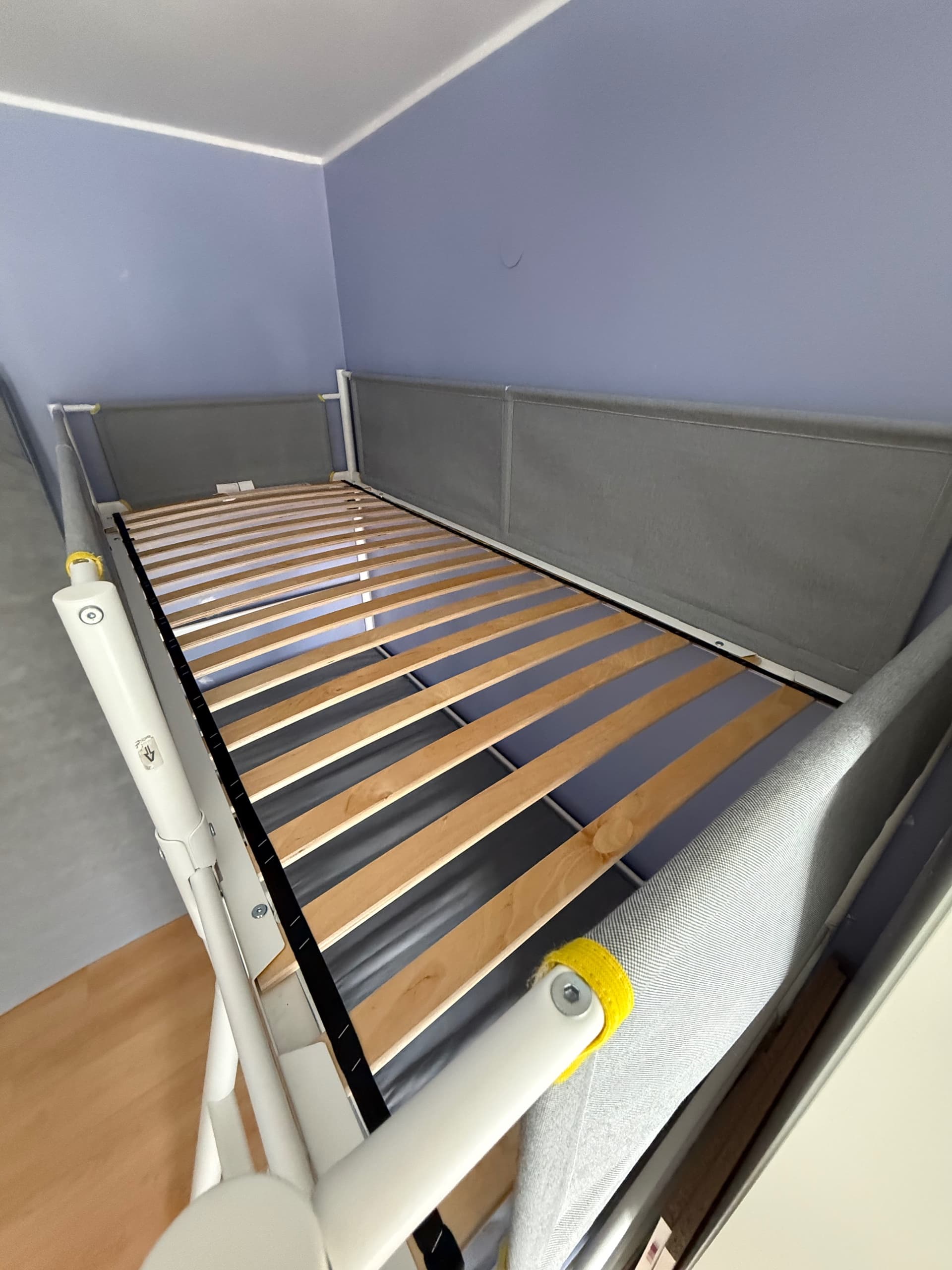 VITVAL frame stapelbed, wit/lichtgrijs, 90x200 cm