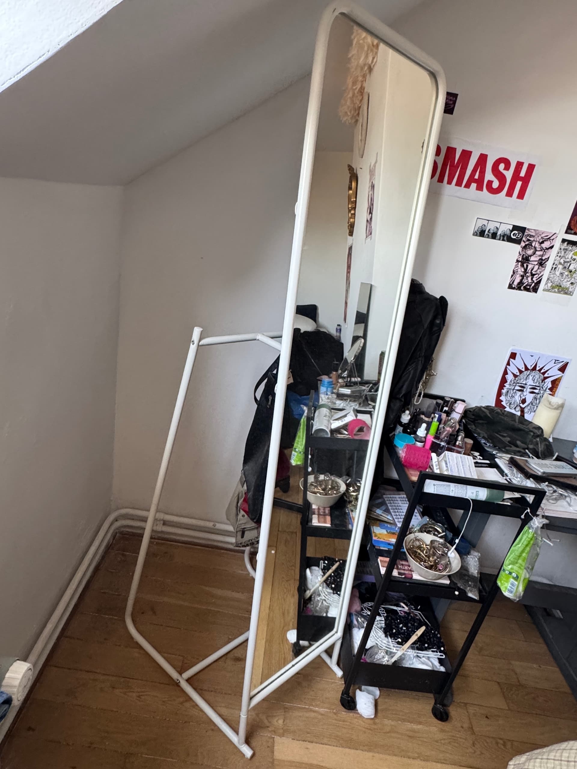KNAPPER Staande spiegel, wit, 48x160 cm