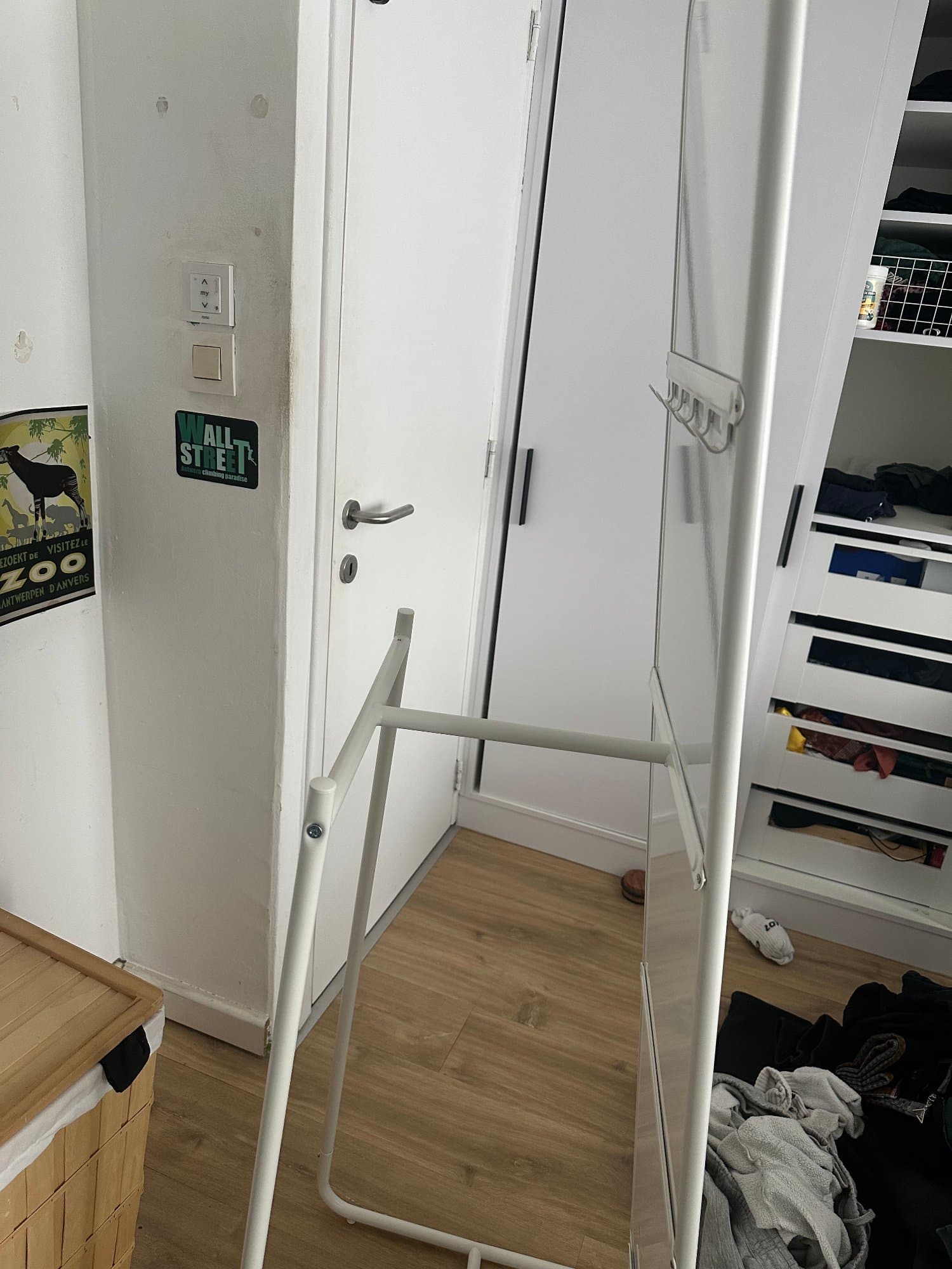 KNAPPER Miroir sur pied, blanc, 48x160 cm