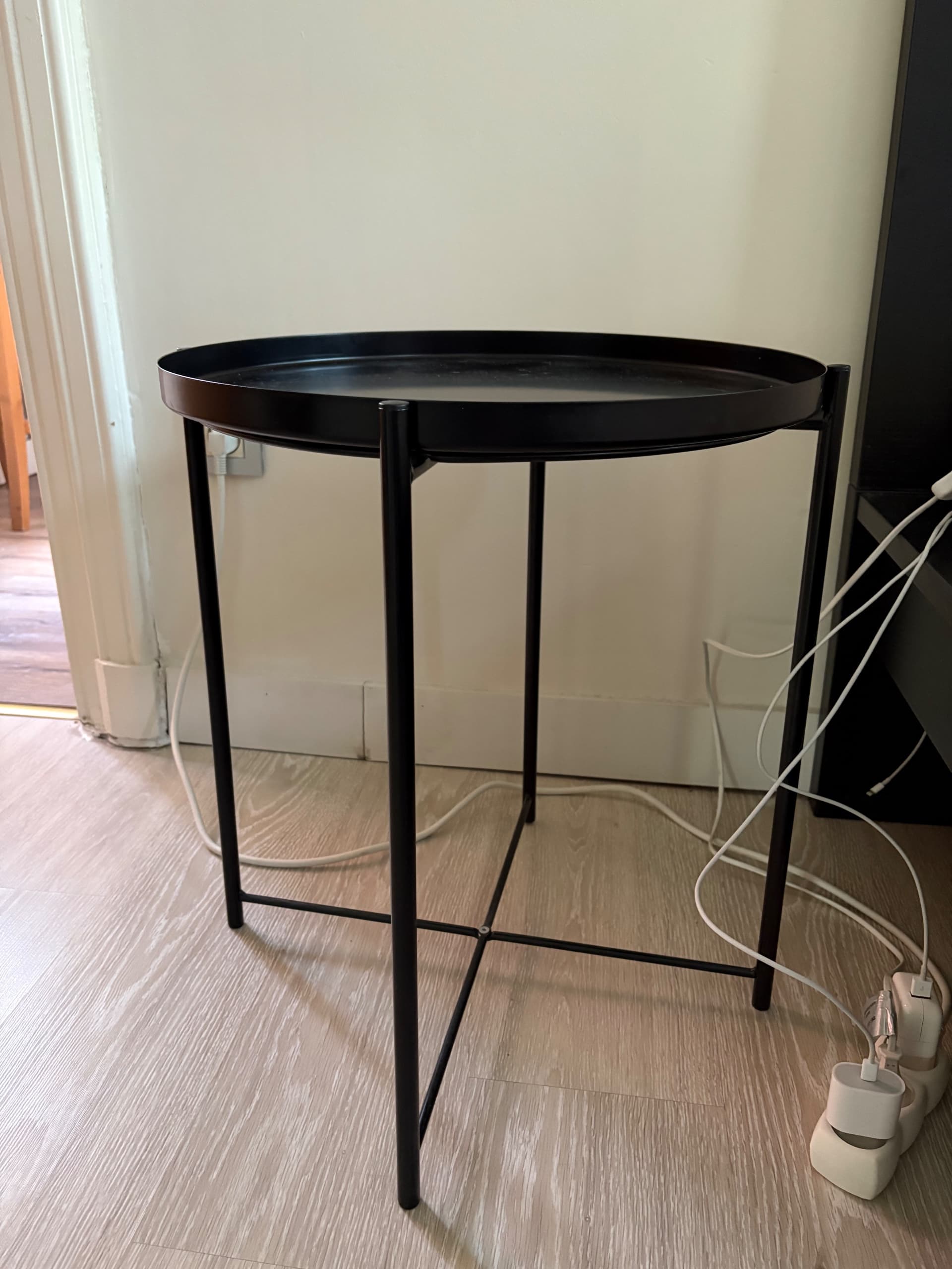 GLADOM Salontafel met dienblad, zwart, 45x53 cm