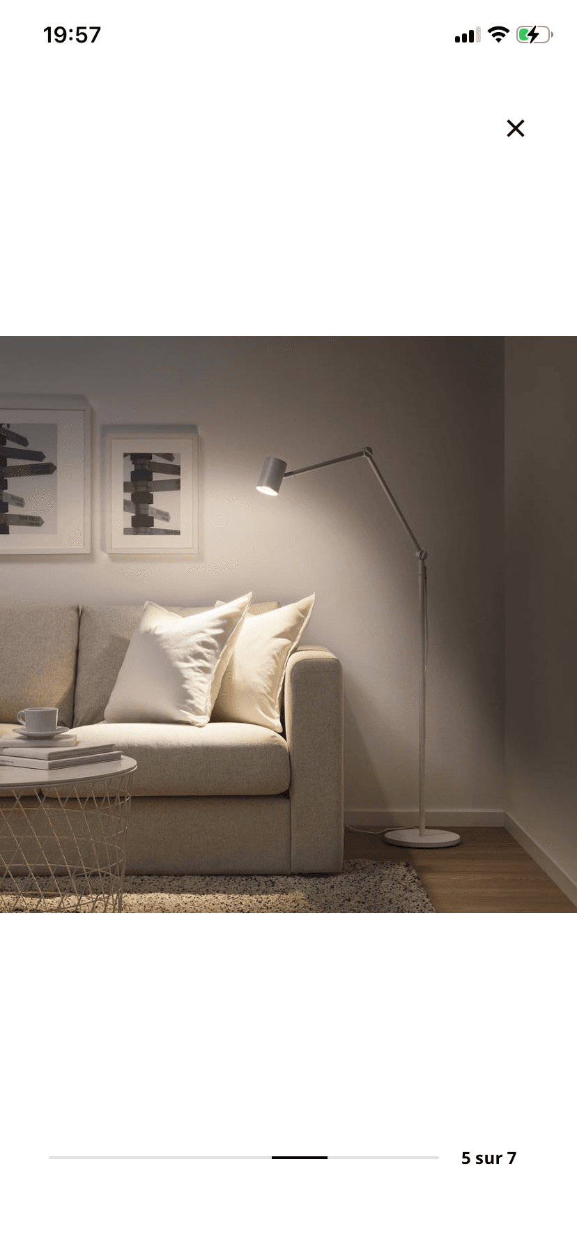 NYMÅNE Lampadaire/liseuse, blanc