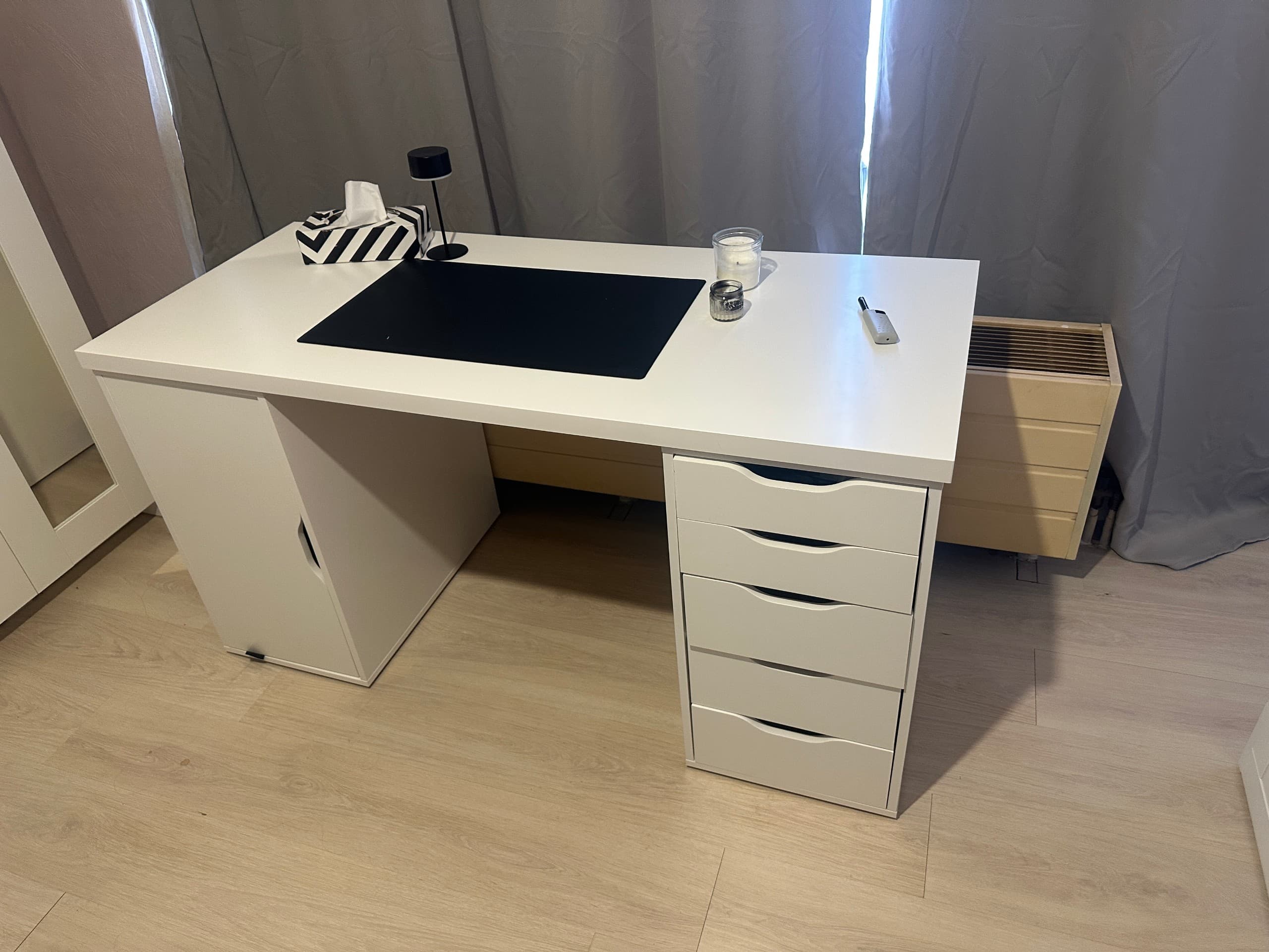 LAGKAPTEN / ALEX bureau, blanc, 140x60 cm