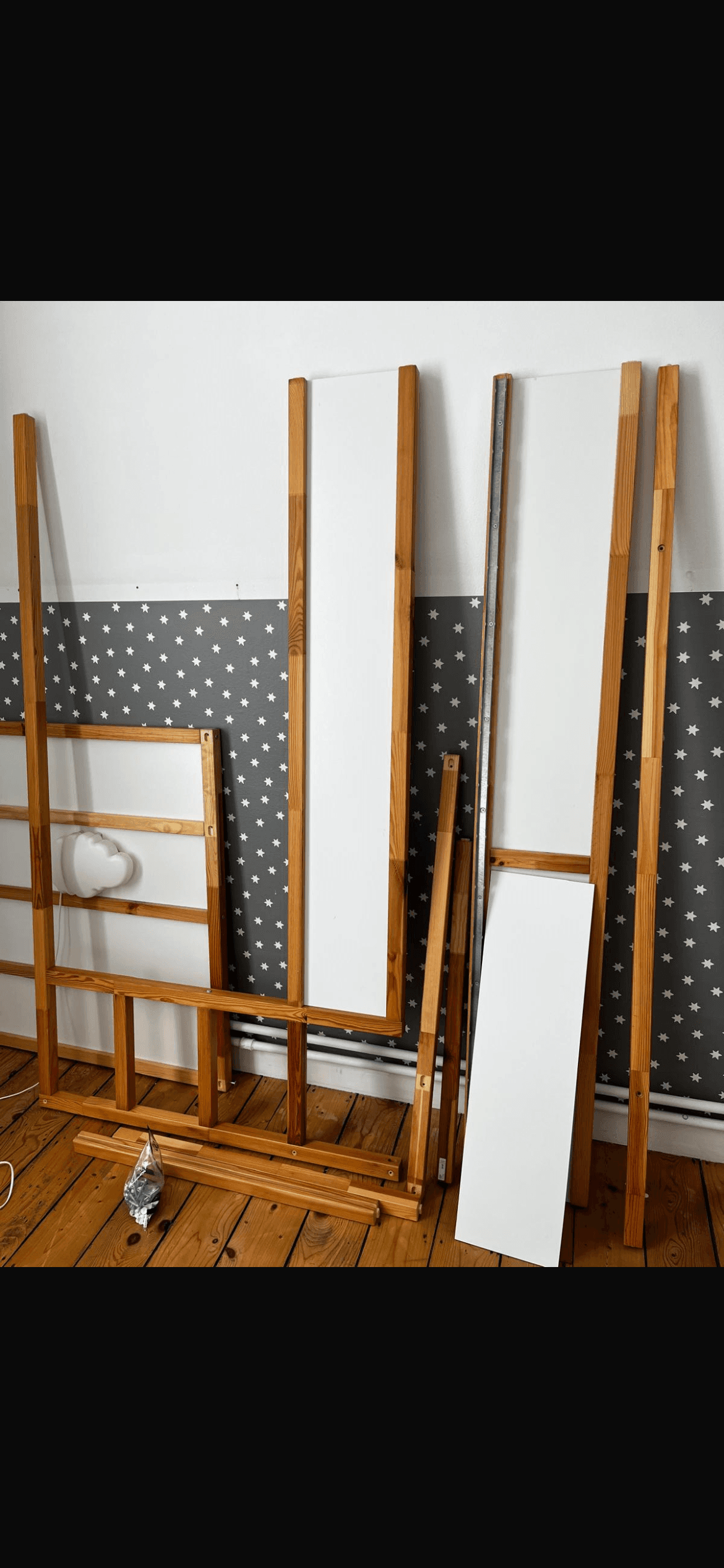 KURA Lit réversible, blanc, pin, 90x200 cm