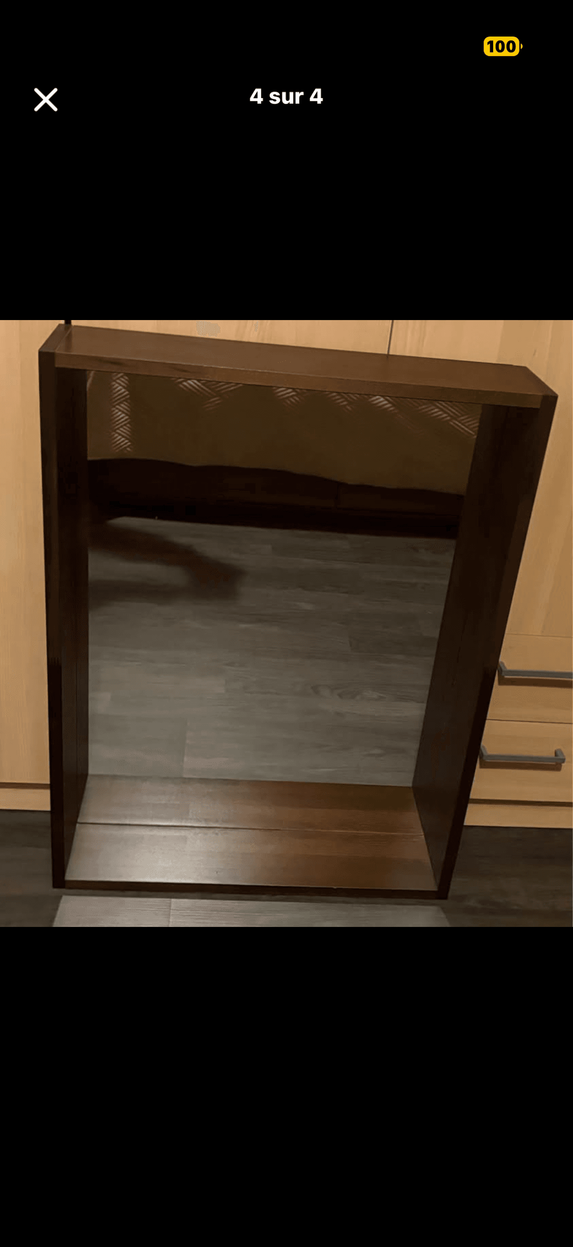 NYPONBUSKE mirror, black, 65x65 cm