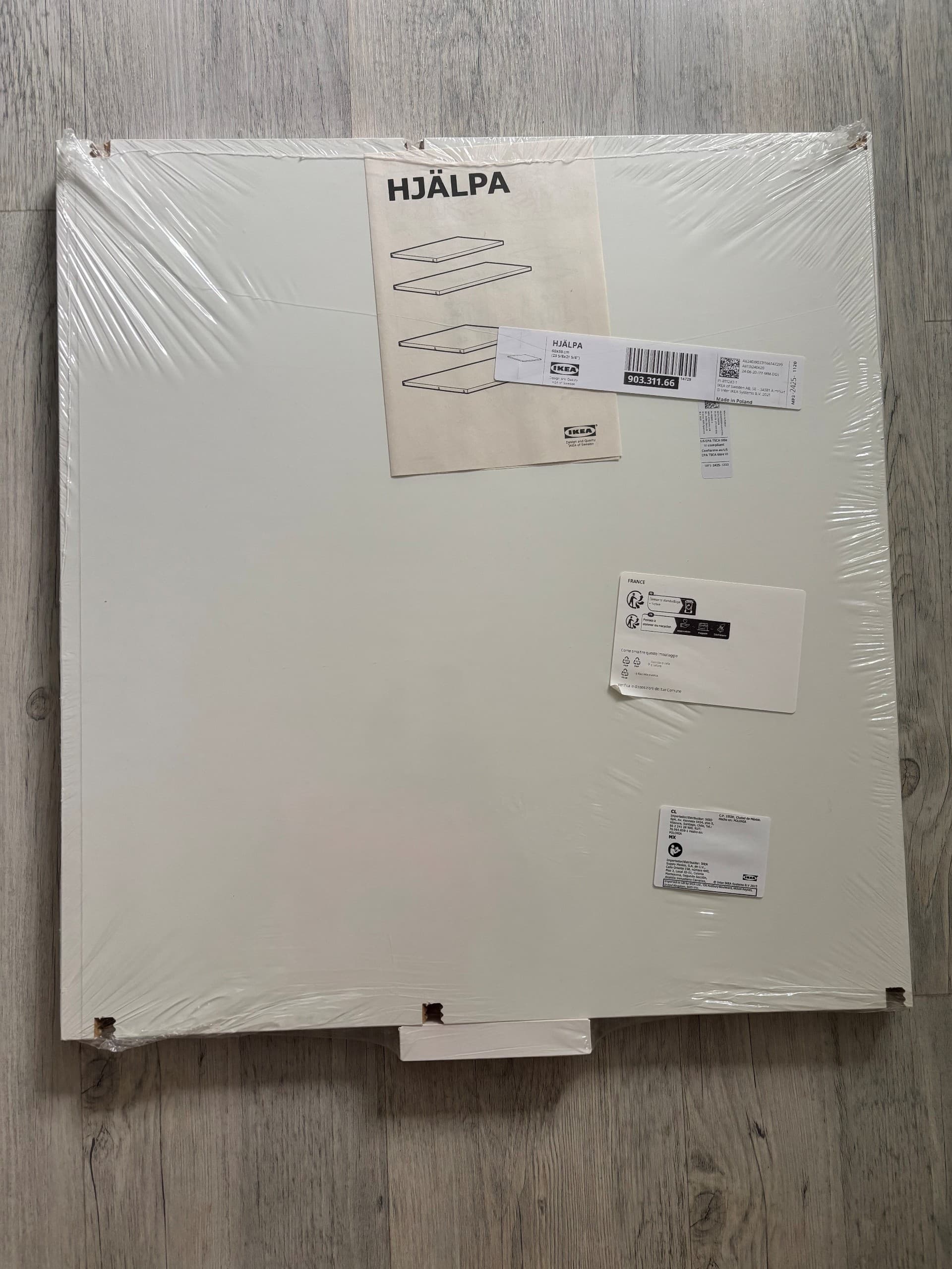 HJÄLPA Plank, wit, 60x55 cm