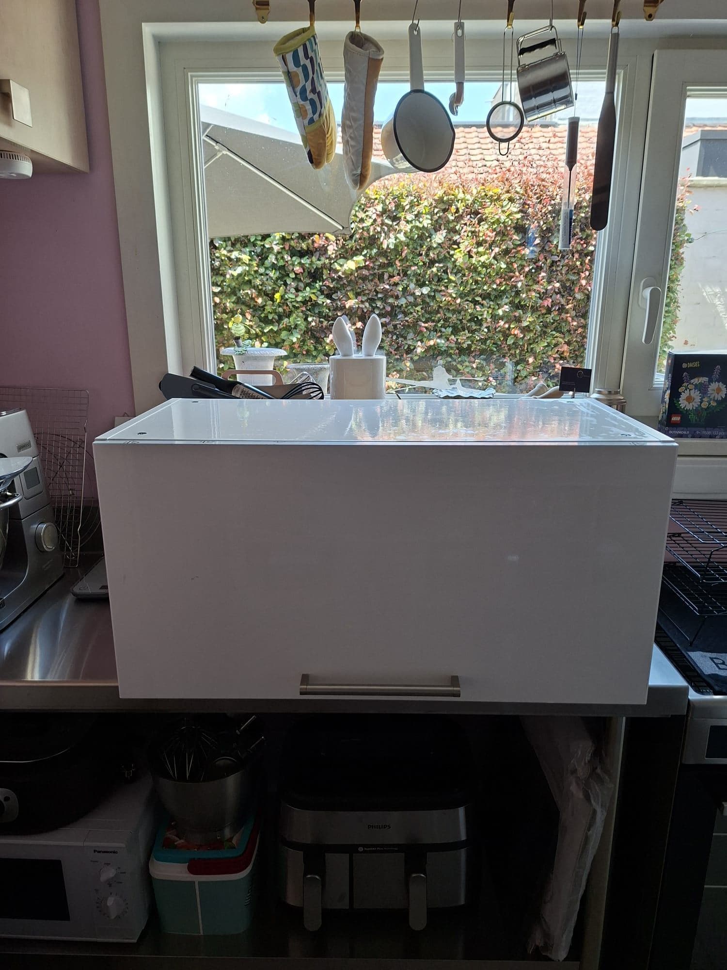 METOD wall cabinet horizontal, white/Veddinge white, 80x40 cm
