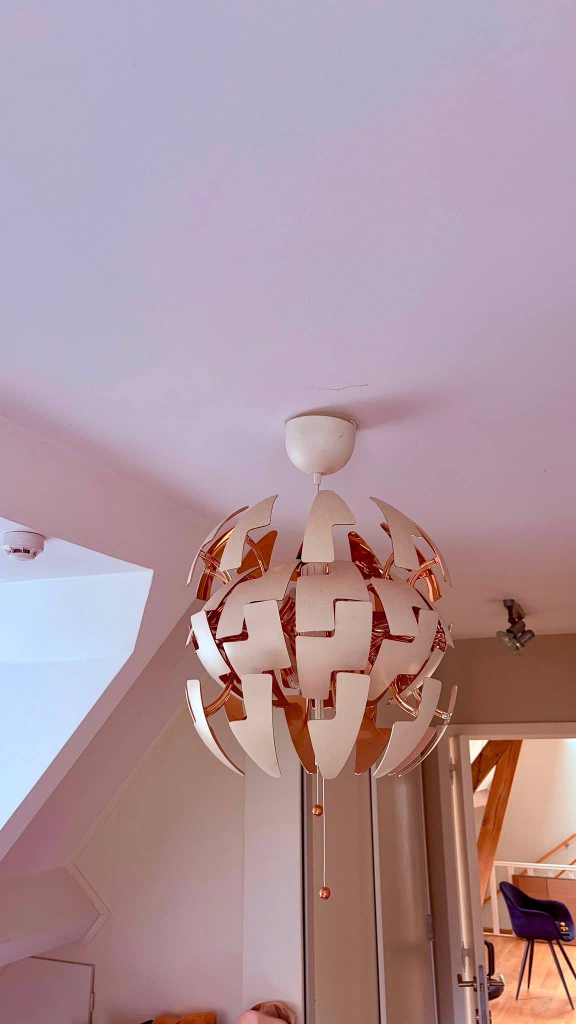 IKEA PS 2014 pendant lamp, white/copper-colour, 35 cm
