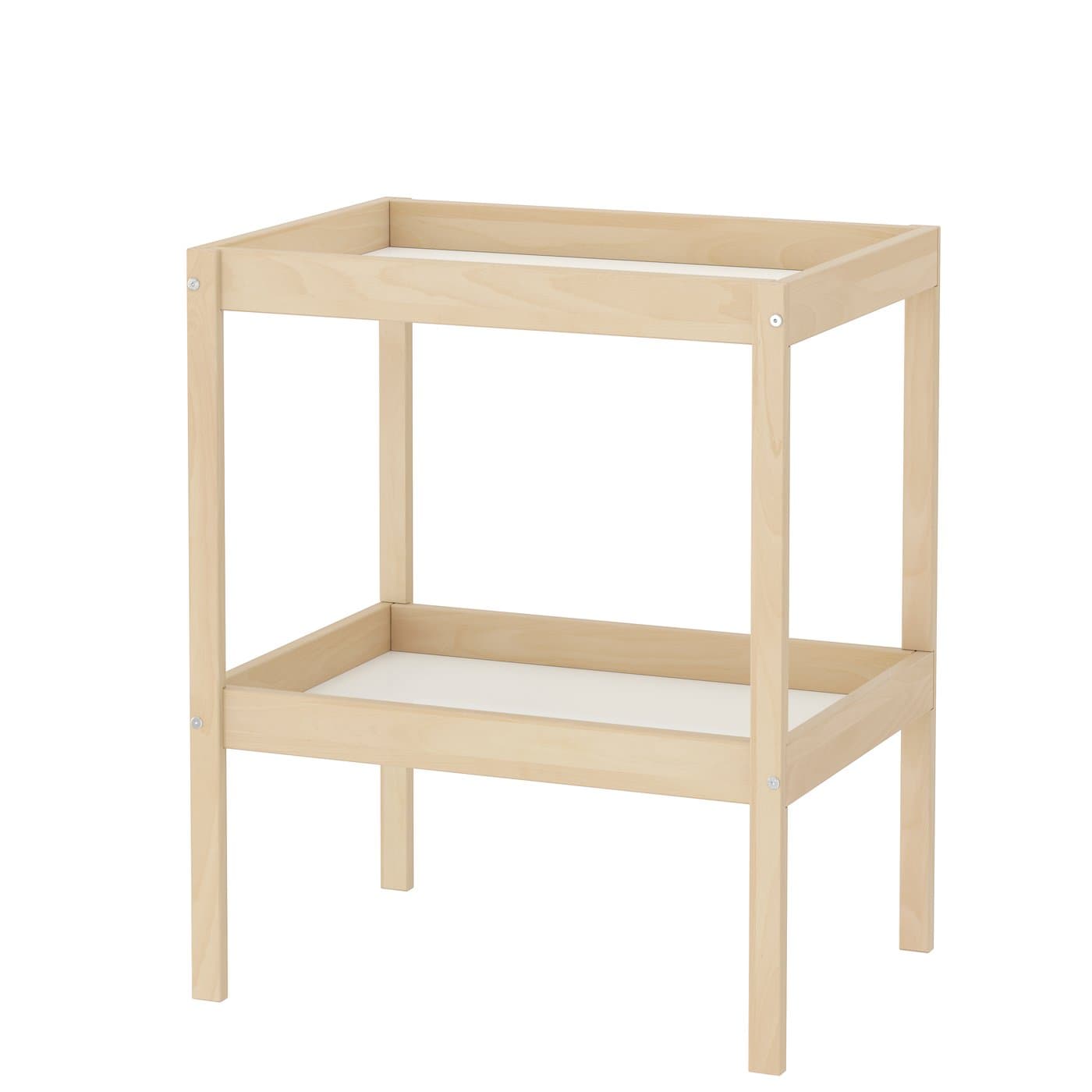 SNIGLAR changing table, beech/white, 53x72x87 cm