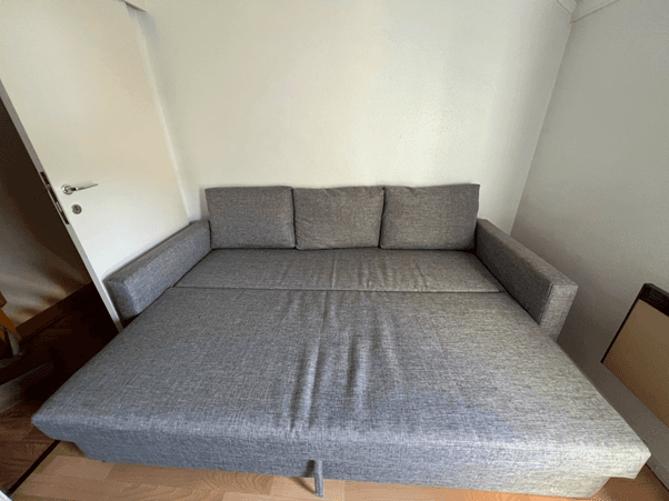 FRIHETEN three-seat sofa-bed, Skiftebo dark grey