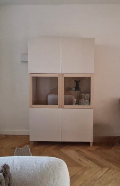 BESTÅ basiselement, wit gelazuurd eikeneffect, 60x40x192 cm
