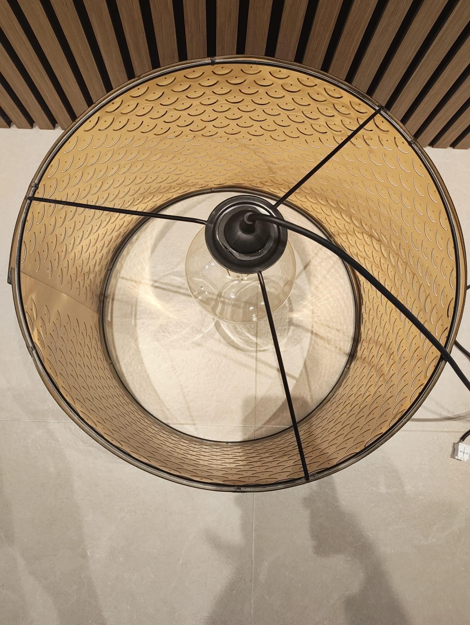 NYMÖ lamp shade, black/brass-colour, 44 cm