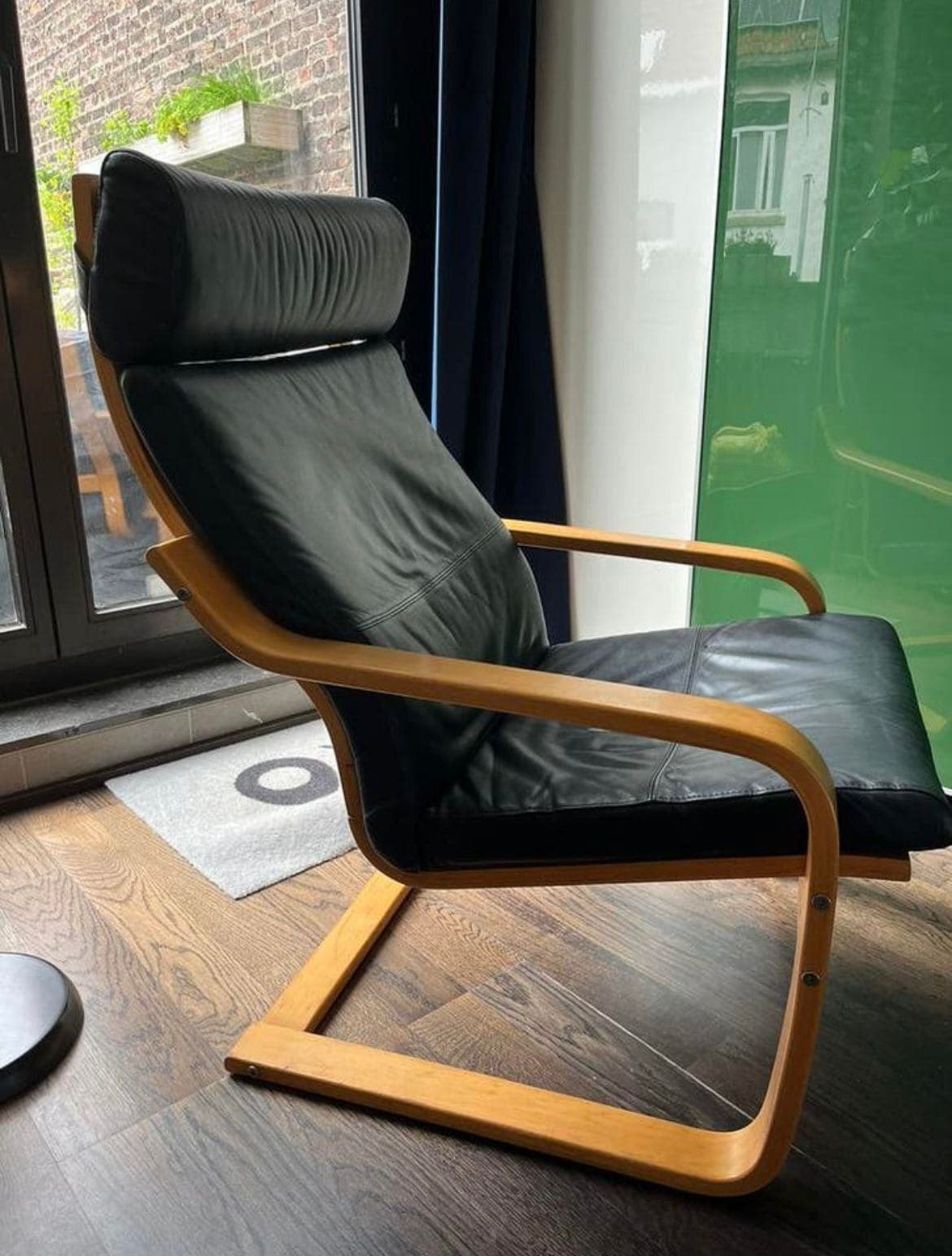 POÄNG armchair, birch veneer/Hillared anthracite