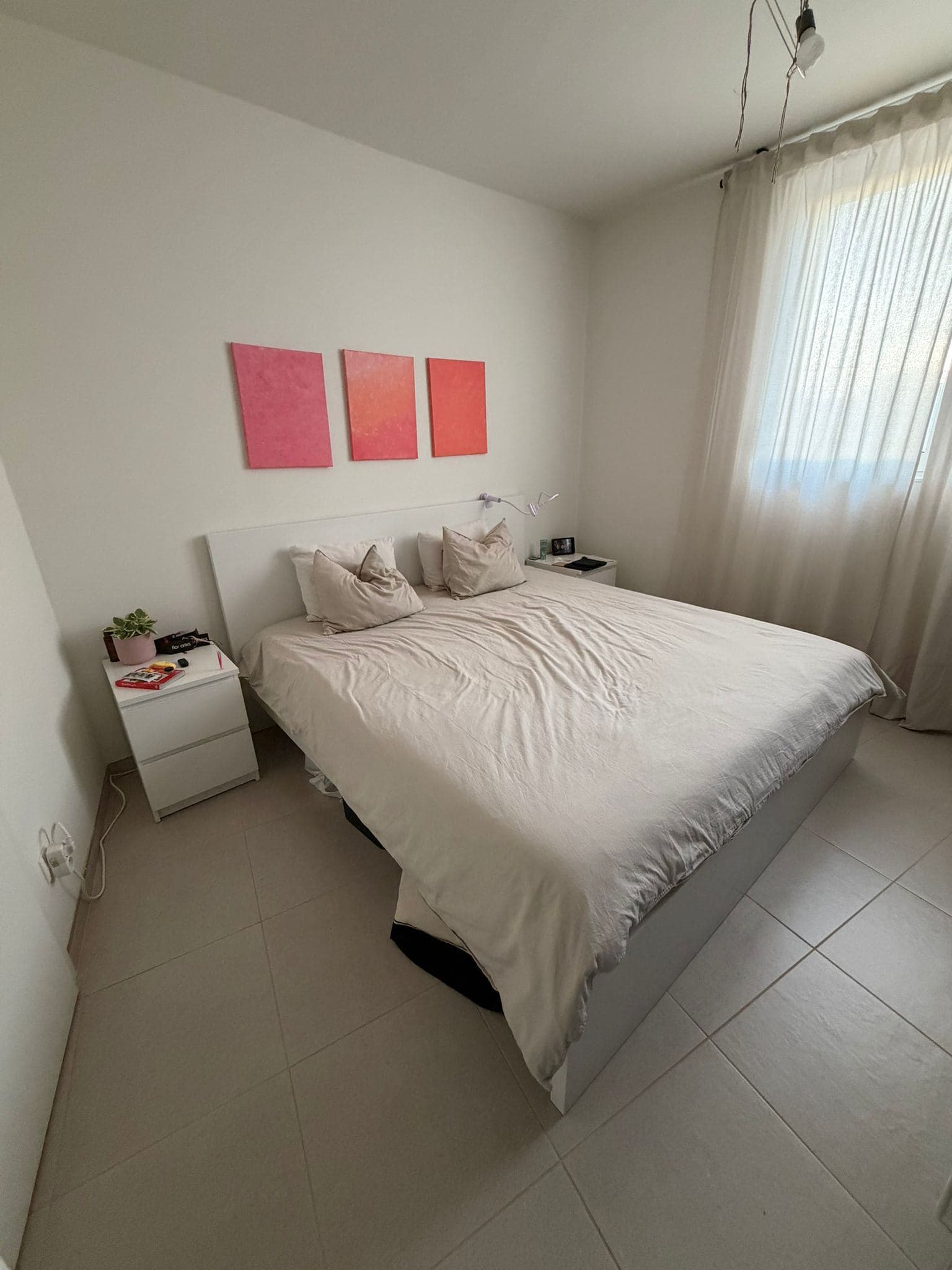 MALM bed frame, high, white/Luröy, 180x200 cm