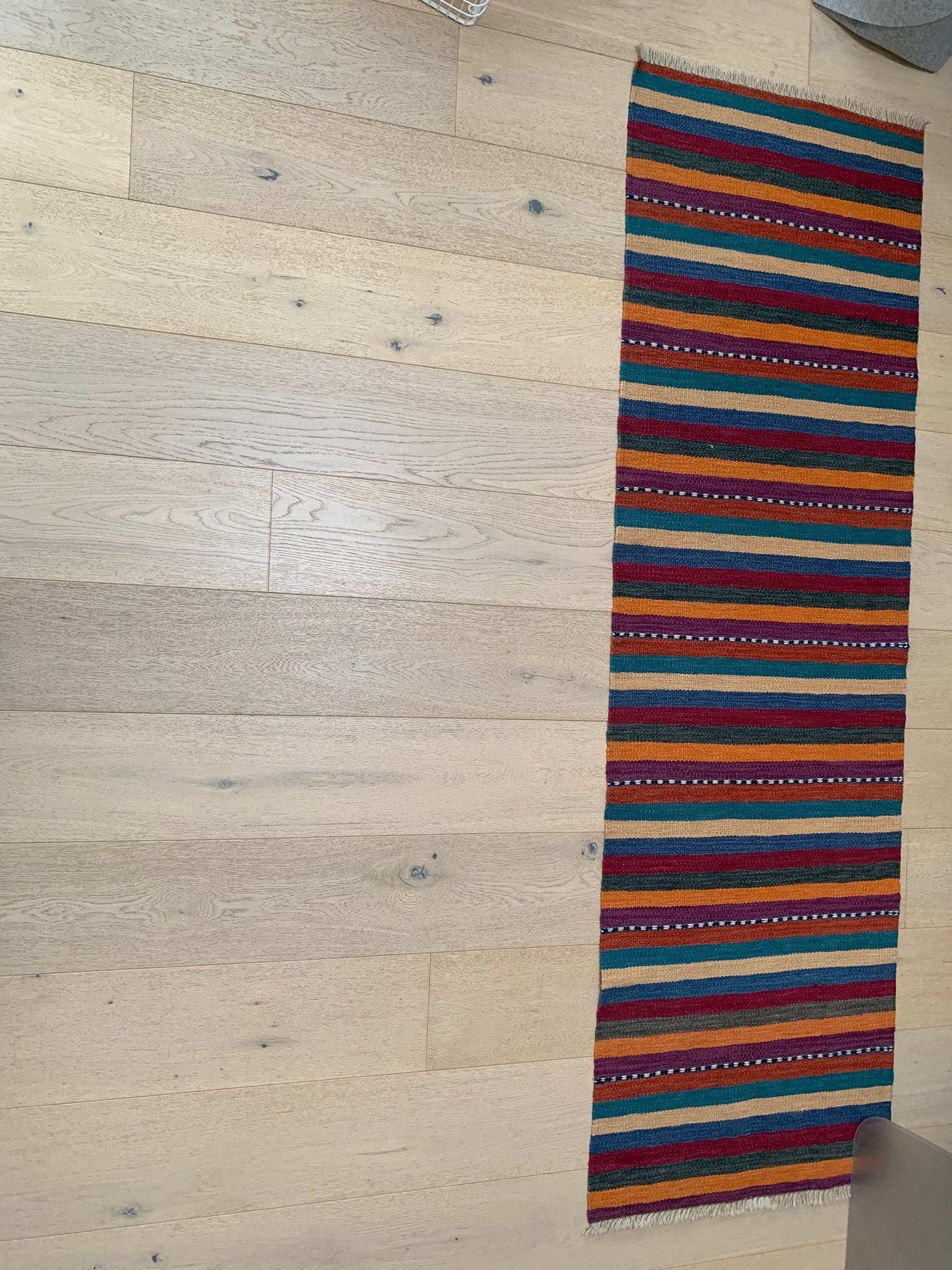 BRÖNDEN tapis, poils ras, fait main multicolore/rouge, 200x300 cm