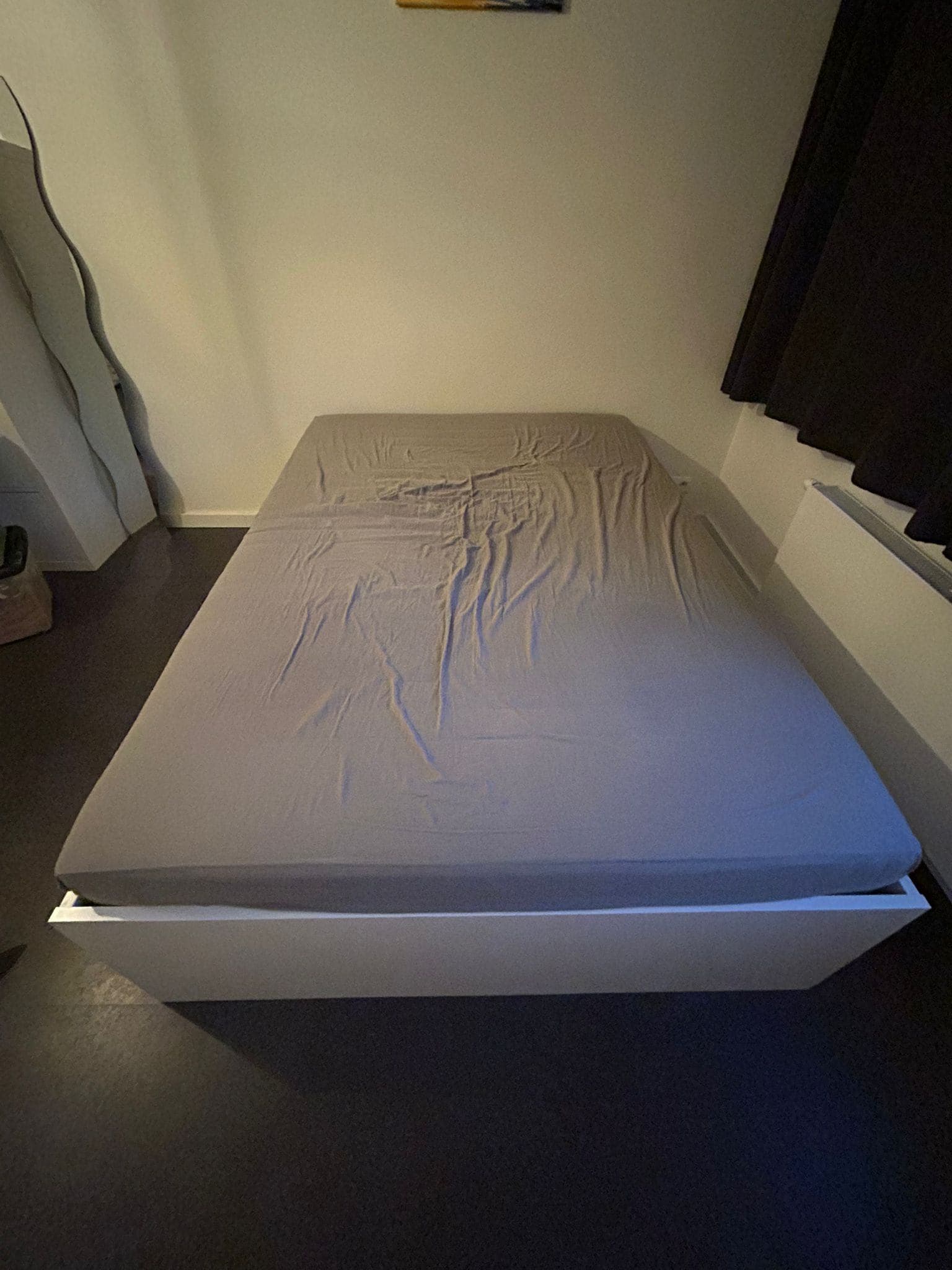BRIMNES bed frame with storage, white/Leirsund, 140x200 cm