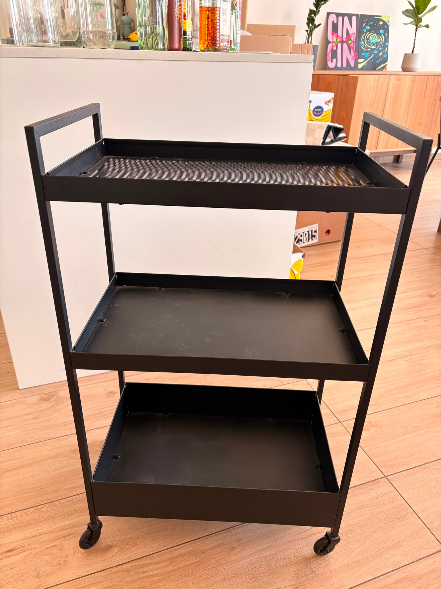 NISSAFORS ROLTAFEL trolley, black, 50.5x30x83 cm