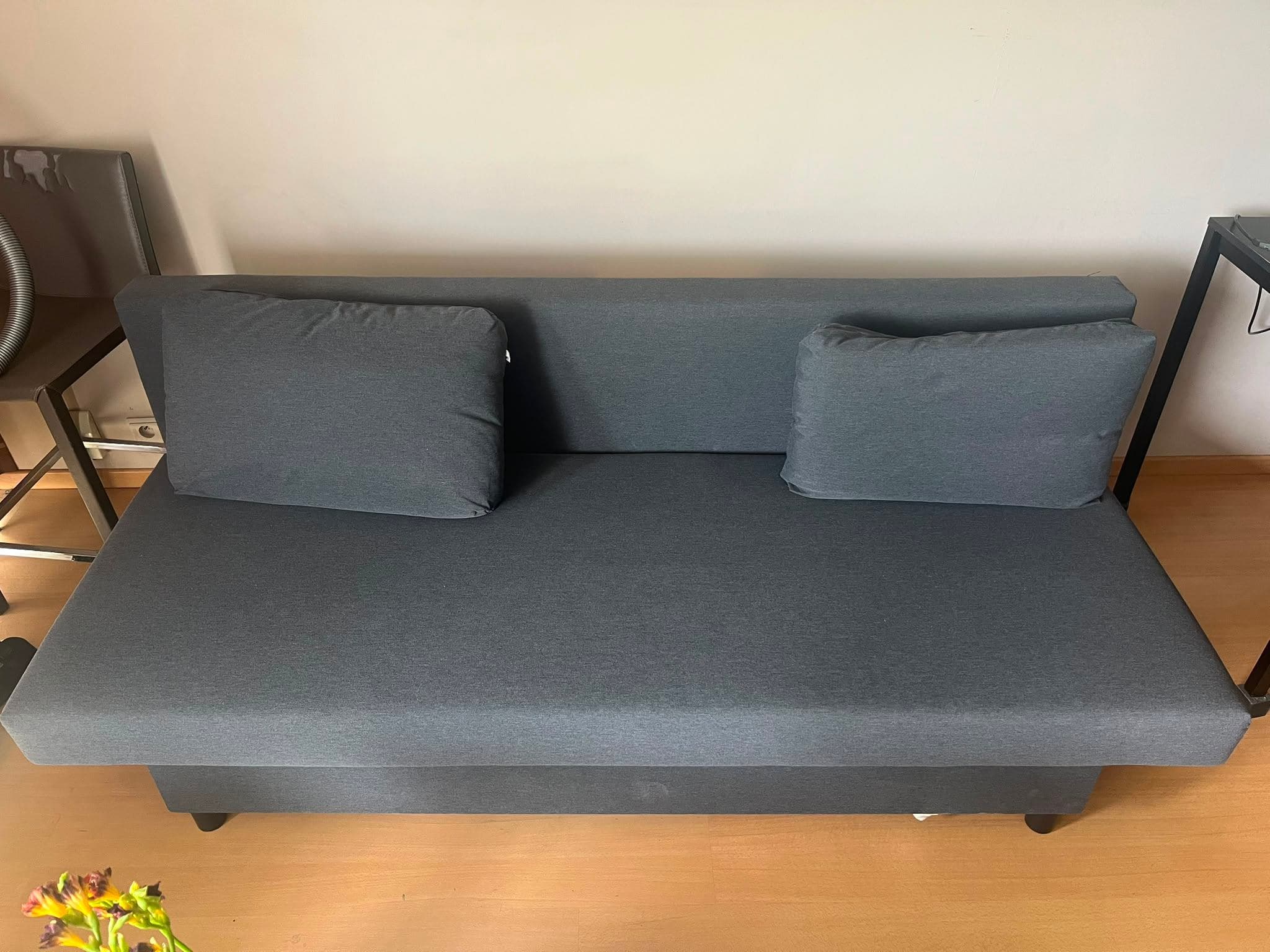 ÄLVDALEN canapé 3 places convertible, Knisa gris foncé