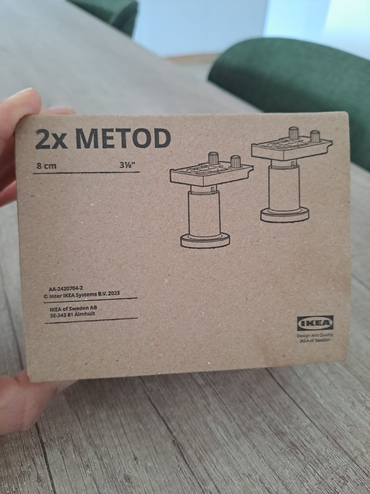 METOD 14 X 2 POOTJES leg for cabinet, 8 cm