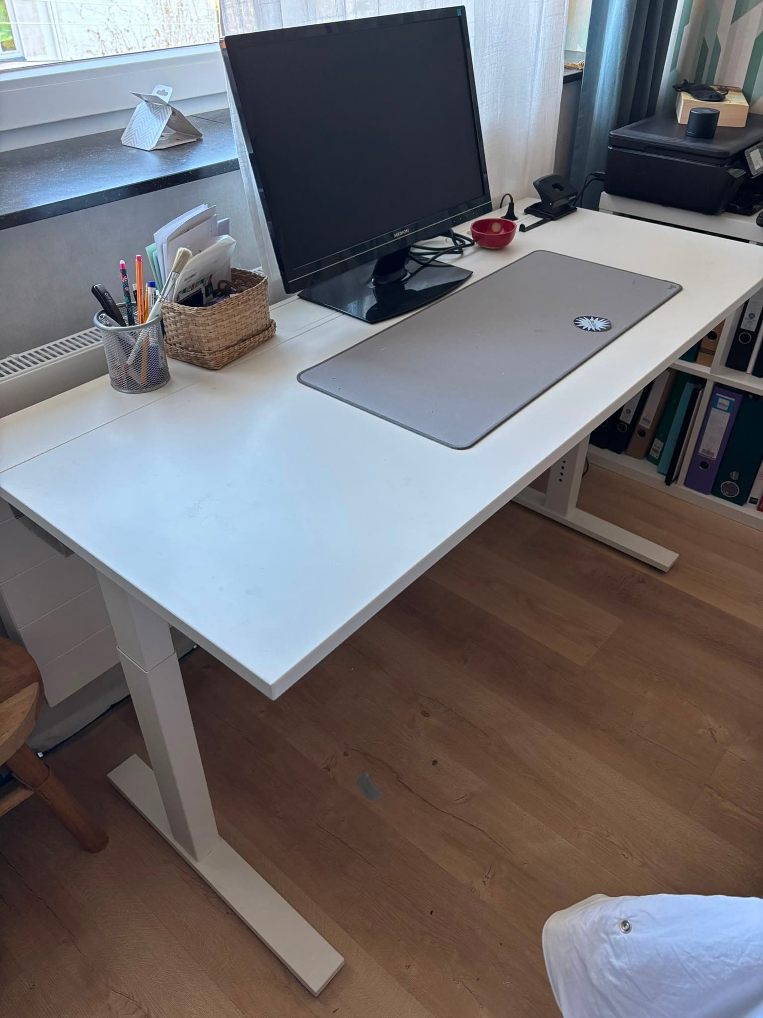 MITTZON bureau, wit, 140x80 cm