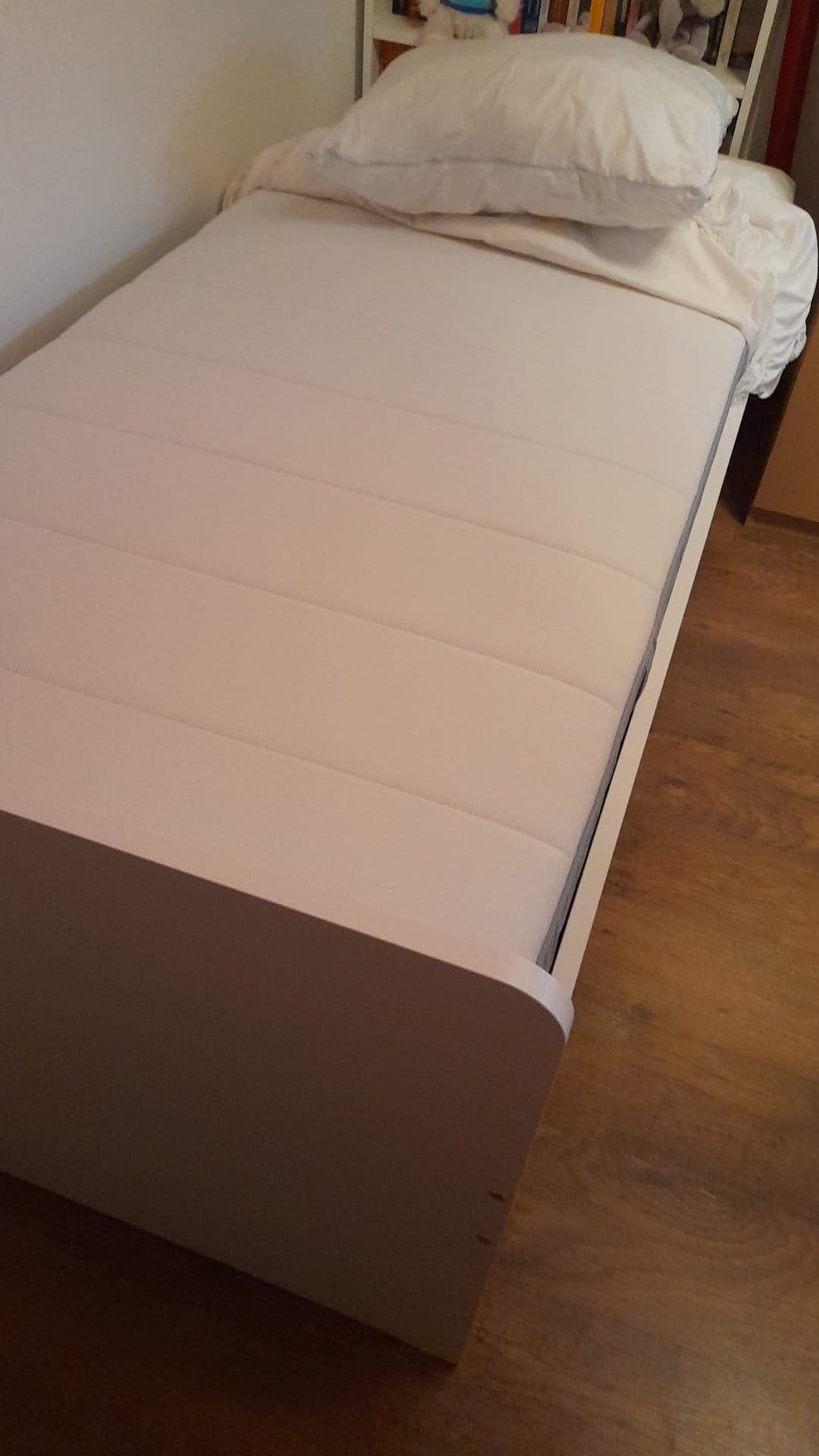 SLÄKT BED MET MATRAS bedframe met lattenbodem, wit, 90x200 cm