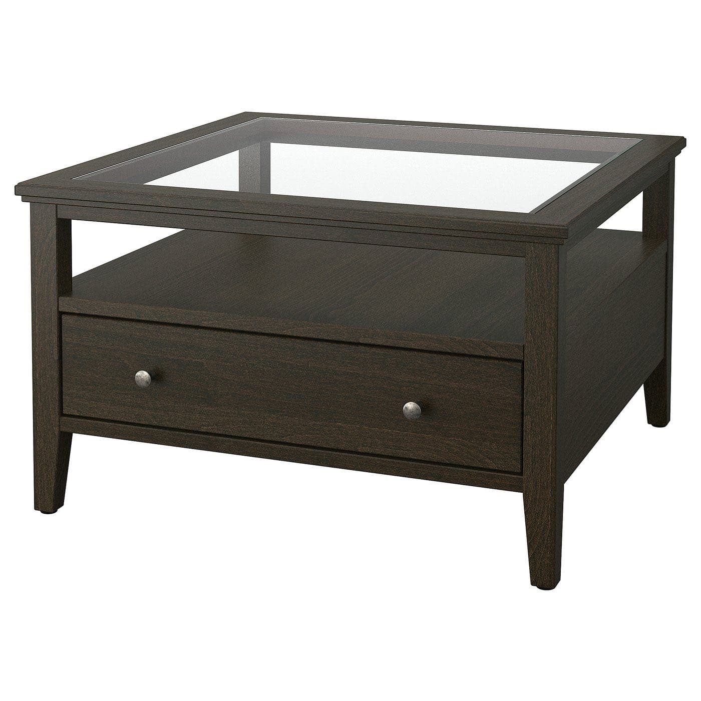 IDANÄS table basse, brun foncé teinté, 80x80 cm