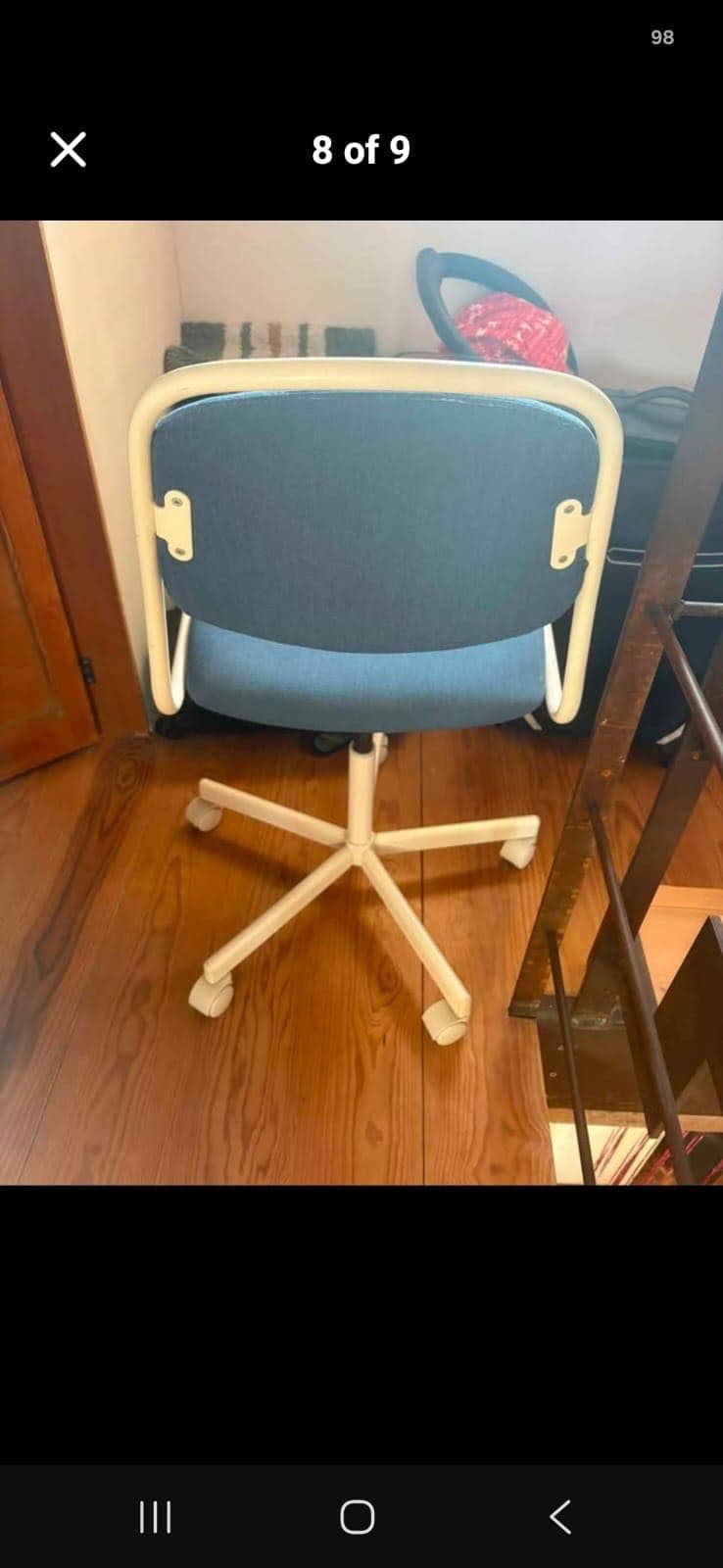ÖRFJÄLL kinderbureaustoel, wit/Vissle blauw/groen