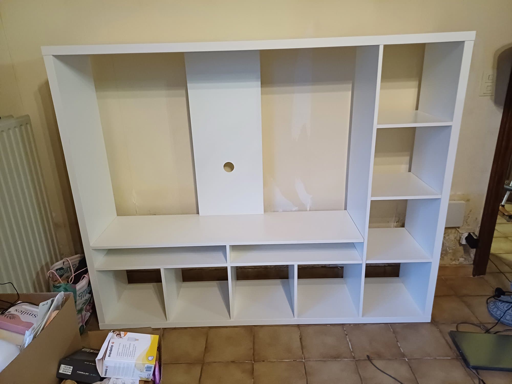 KALLAX / LACK combinaison meuble TV, blanc, 224x39x147 cm