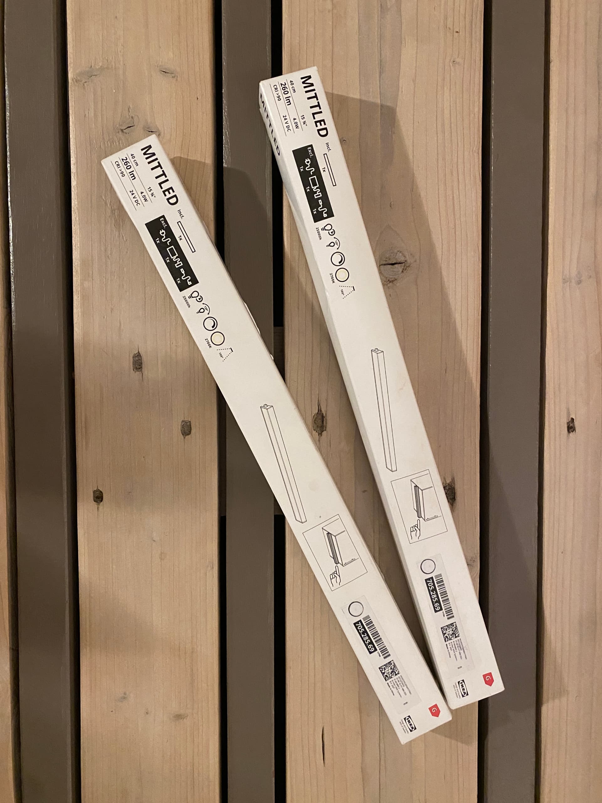MITTLED (2 PIECES) LED kitchen worktop lighting strip, dimmable white, 40 cm