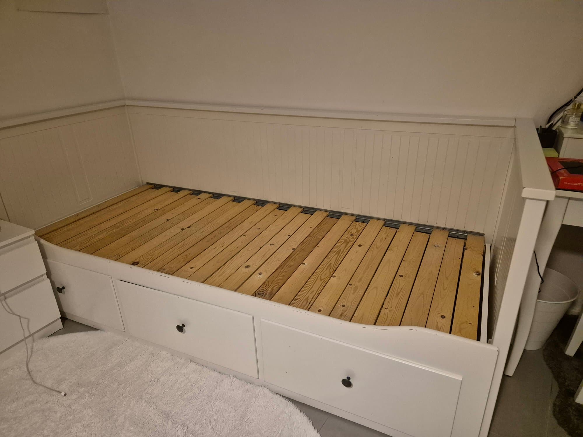 HEMNES day-bed frame with 3 drawers, white, 80x200 cm