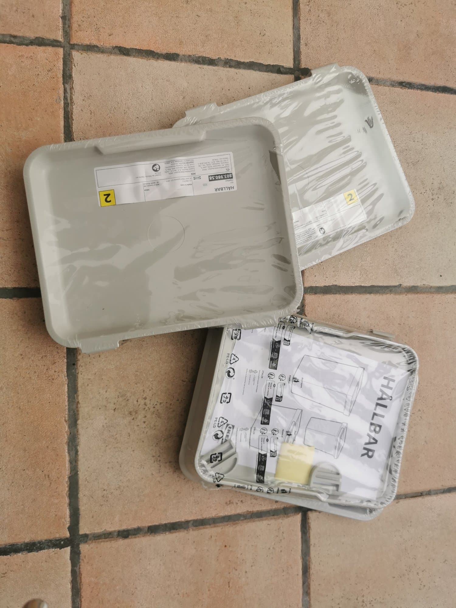 HÅLLBAR DEKSEL bin with lid, light grey, 3 l